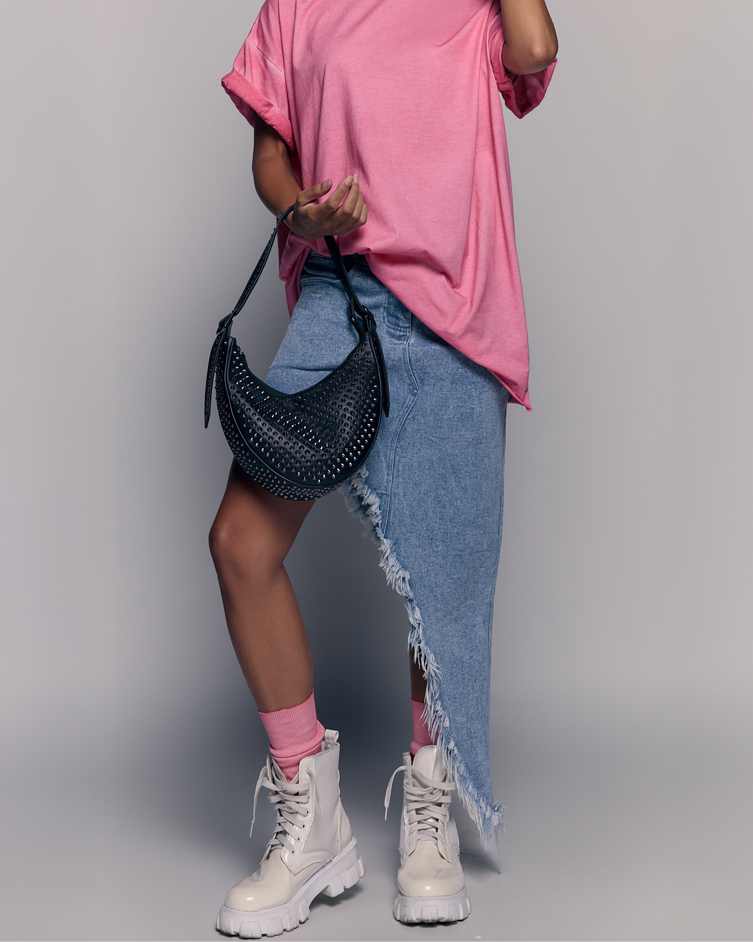 Jeans asymmetric skirt