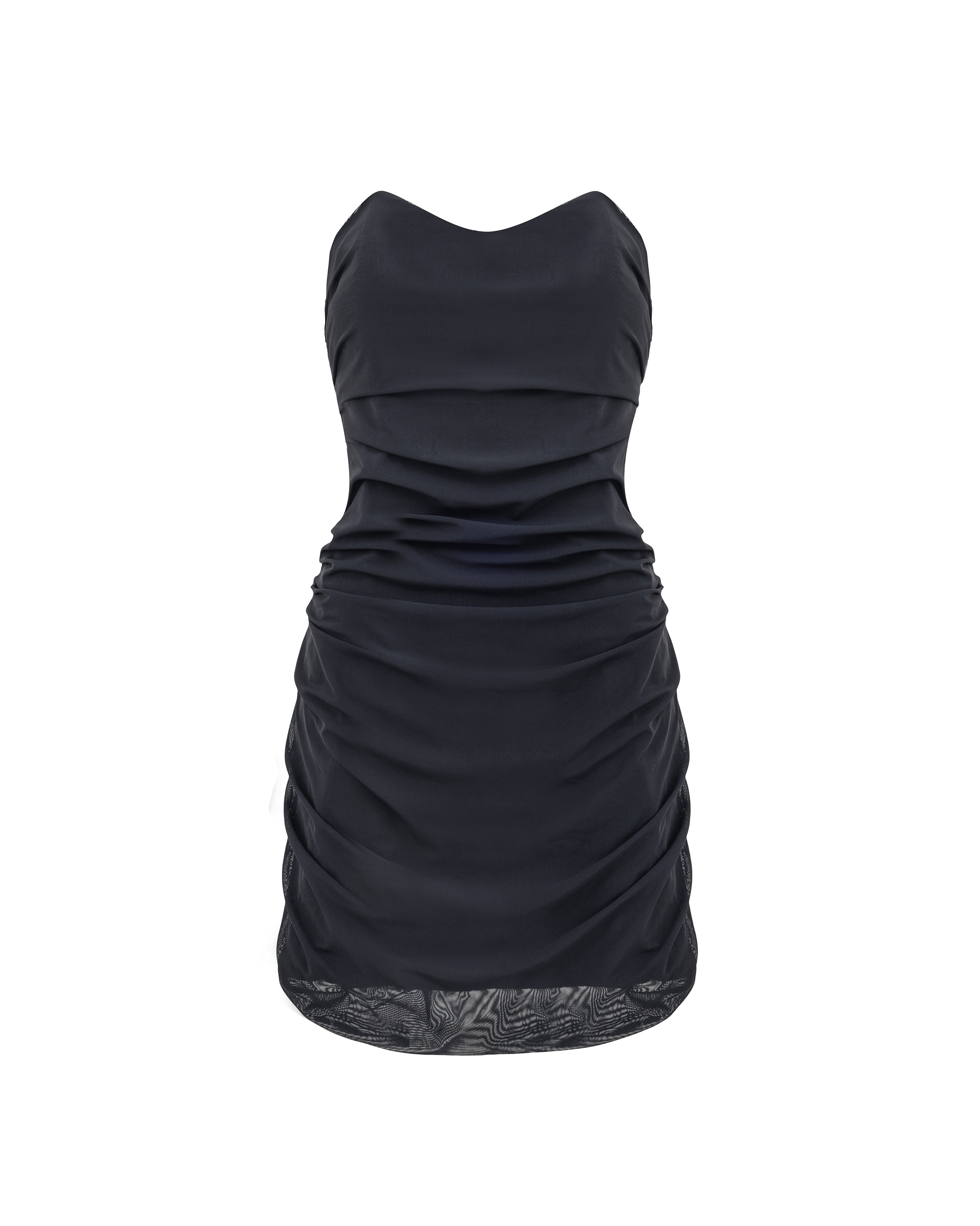 Bodycone mesh dress in black