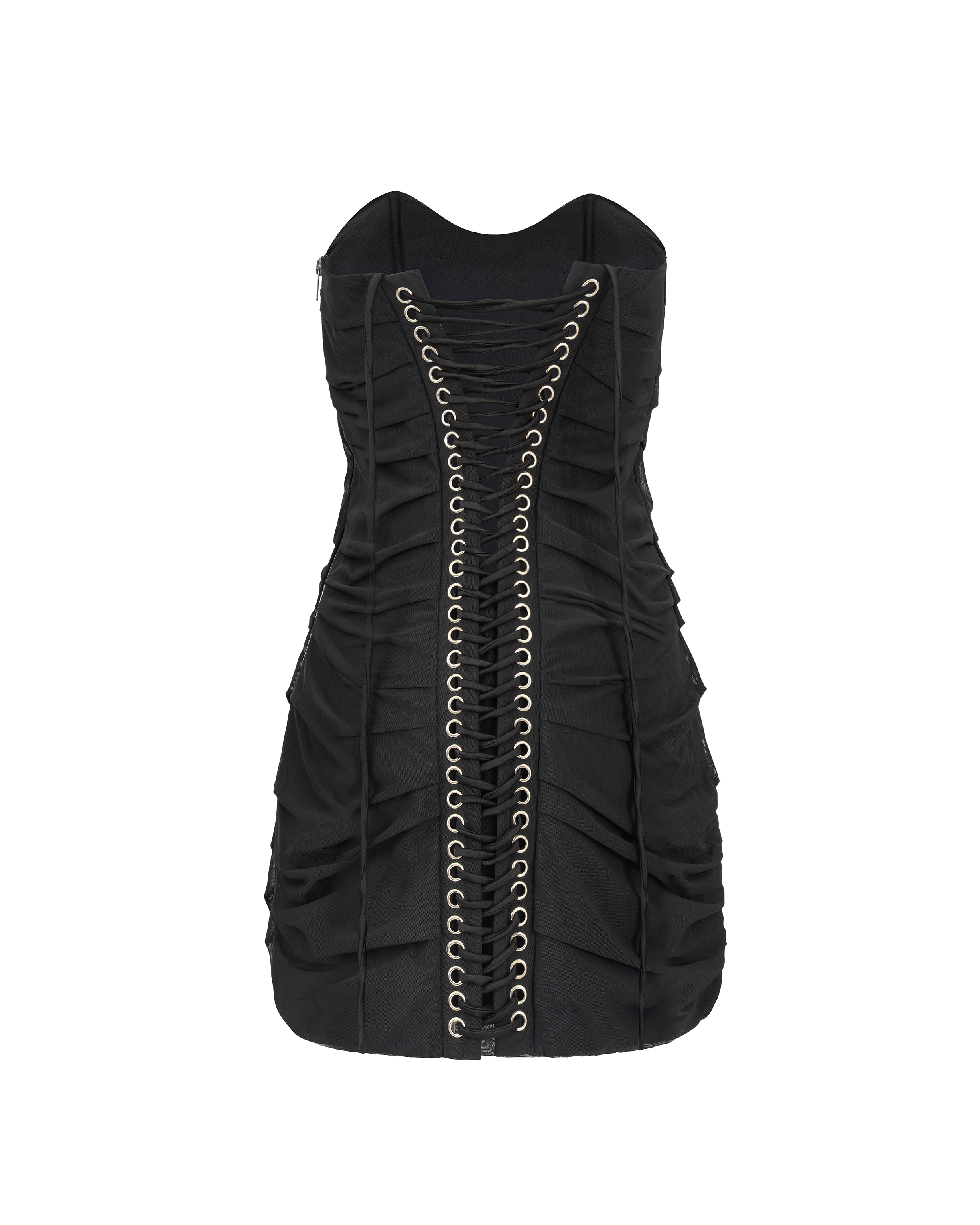 Bodycone mesh dress in black