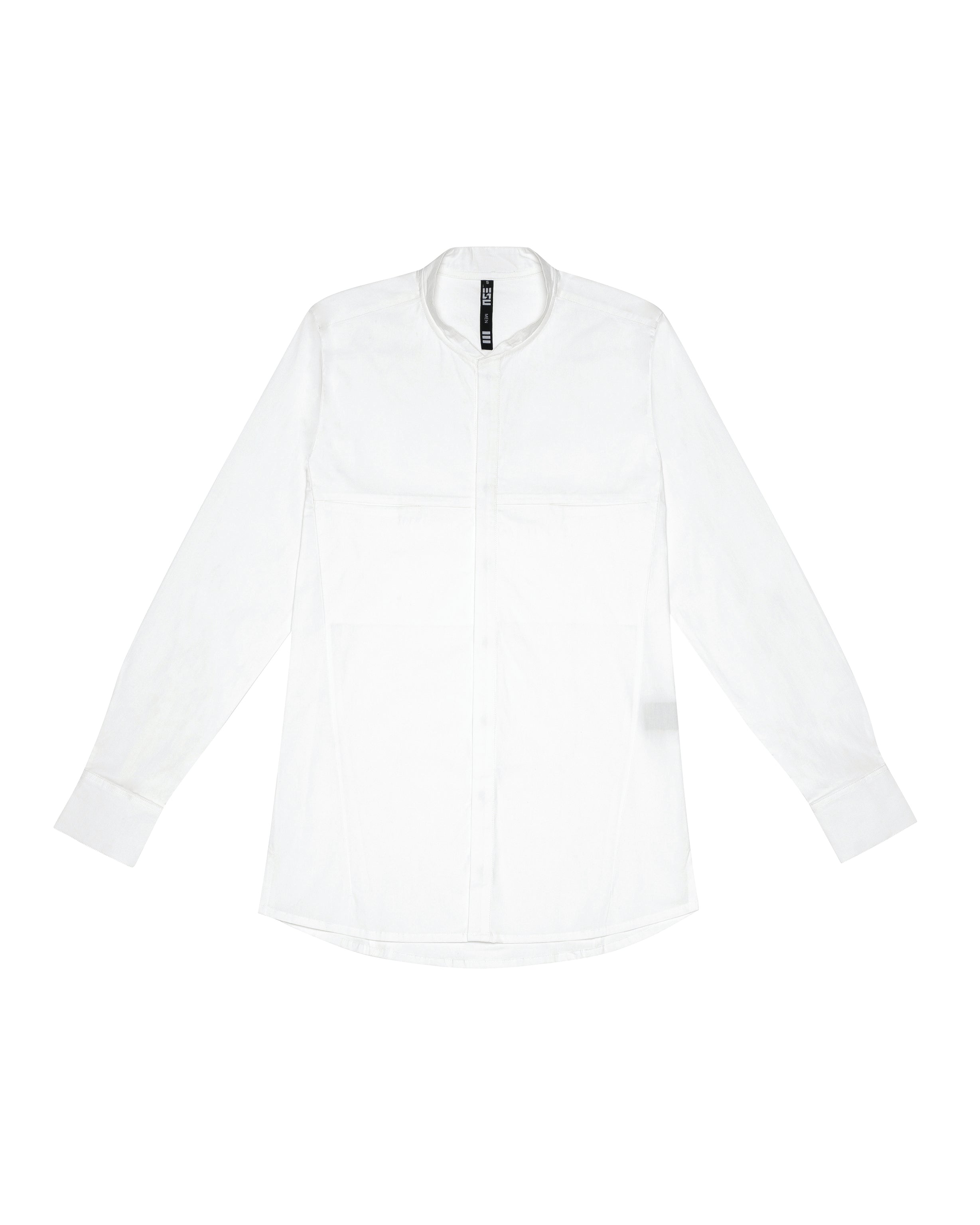 Stretch Cotton Button-up Shirt in white