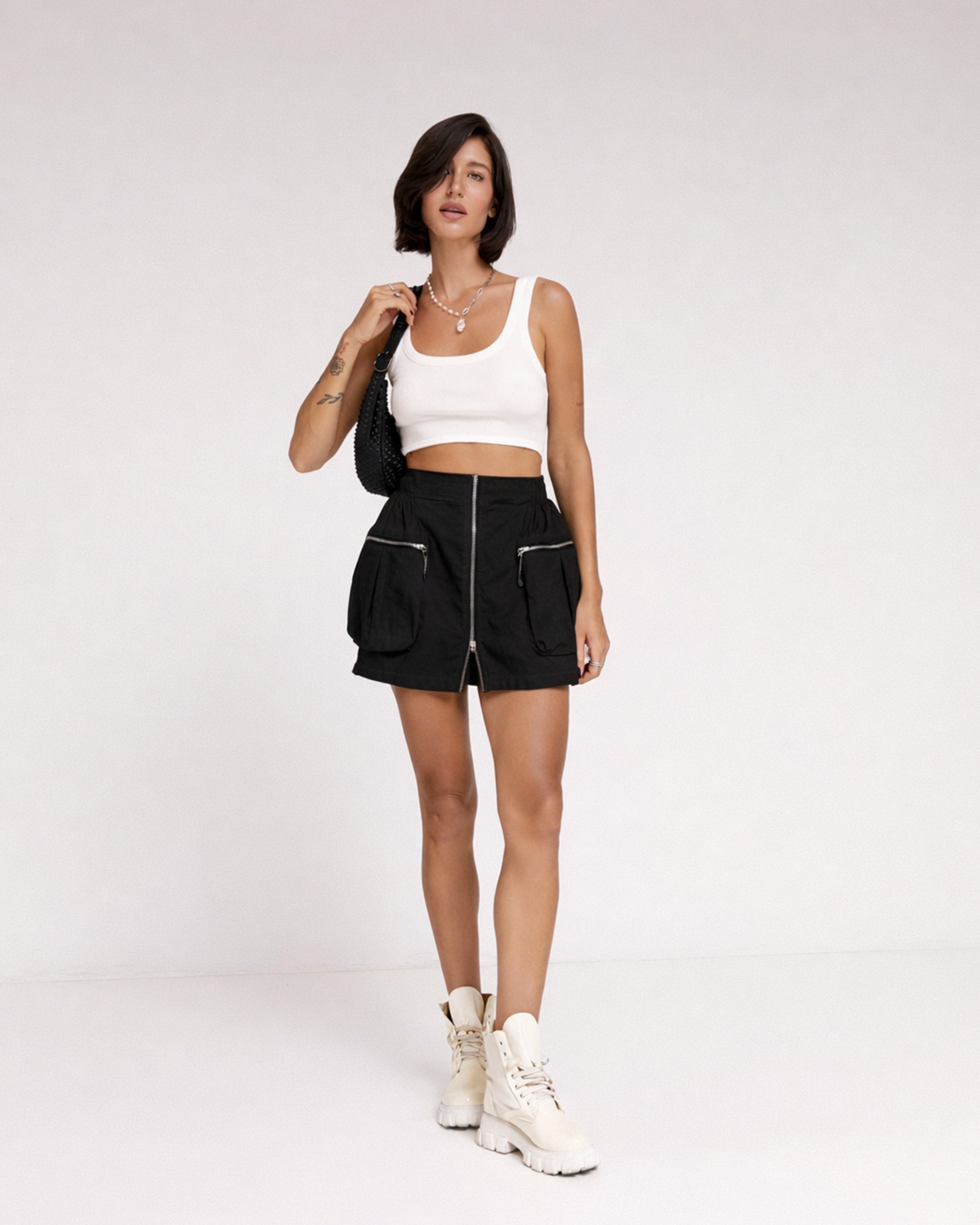 Cargo skirt in black - DESU clothing