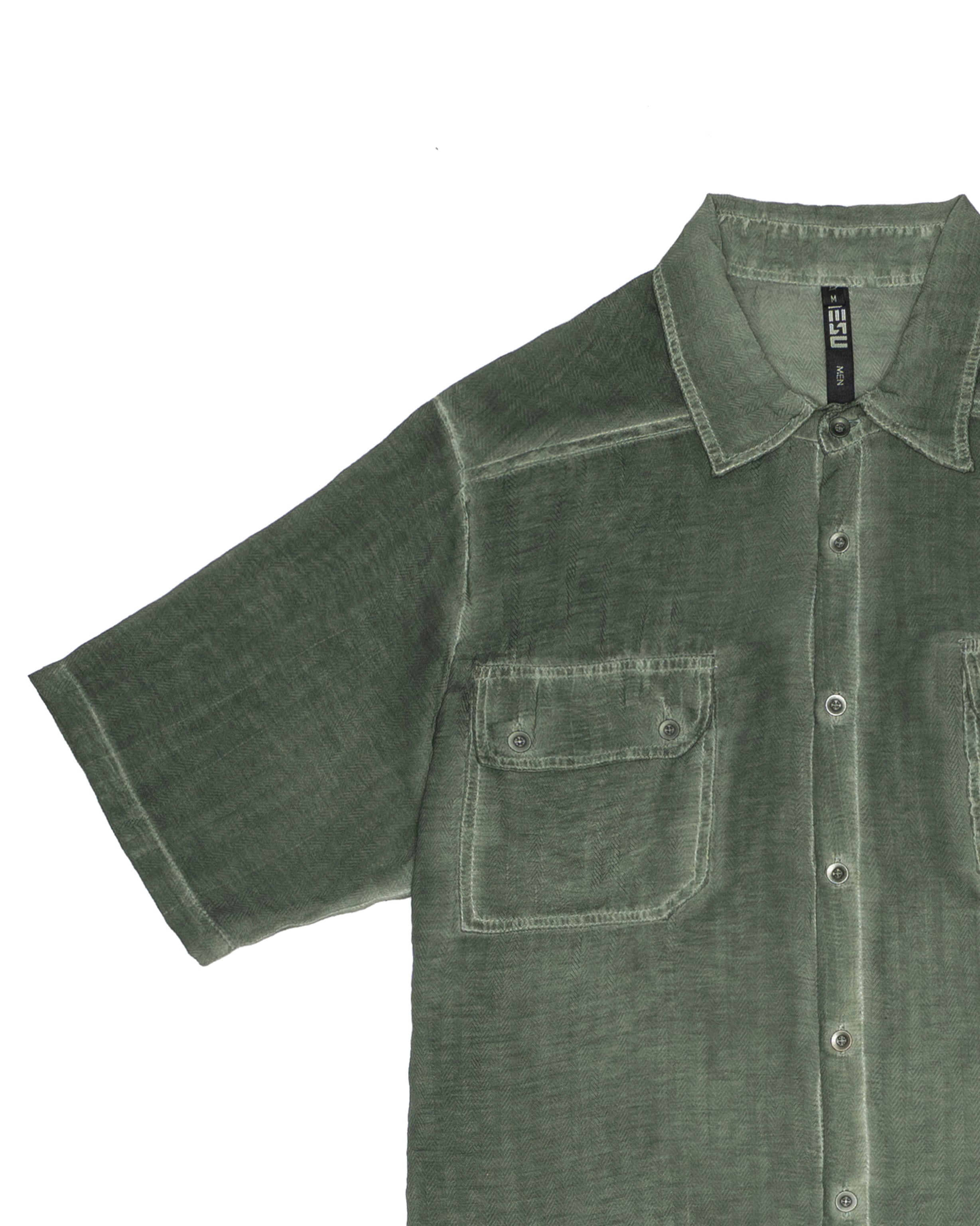 Front Pocket Button-up Shirt in green