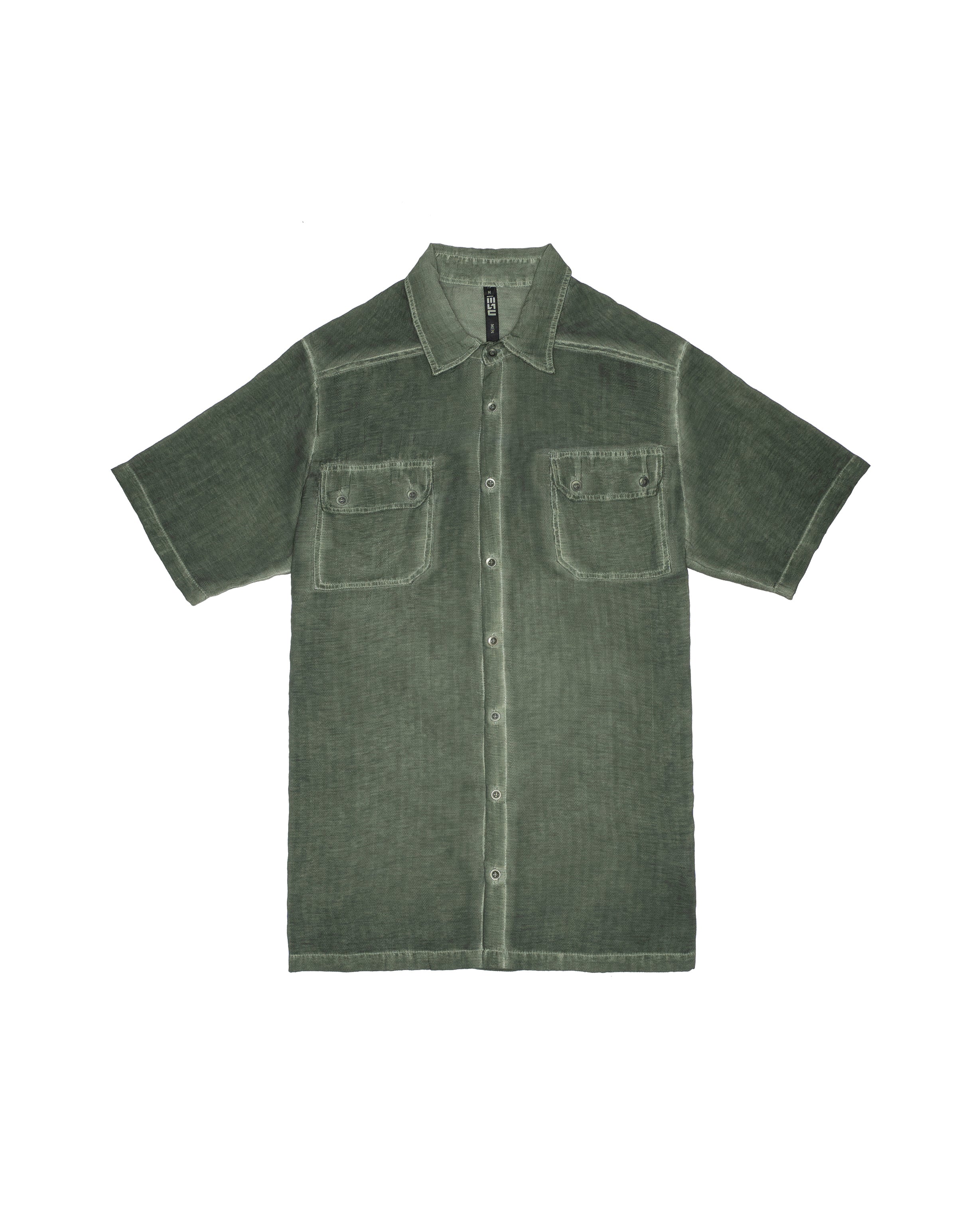 Front Pocket Button-up Shirt in green