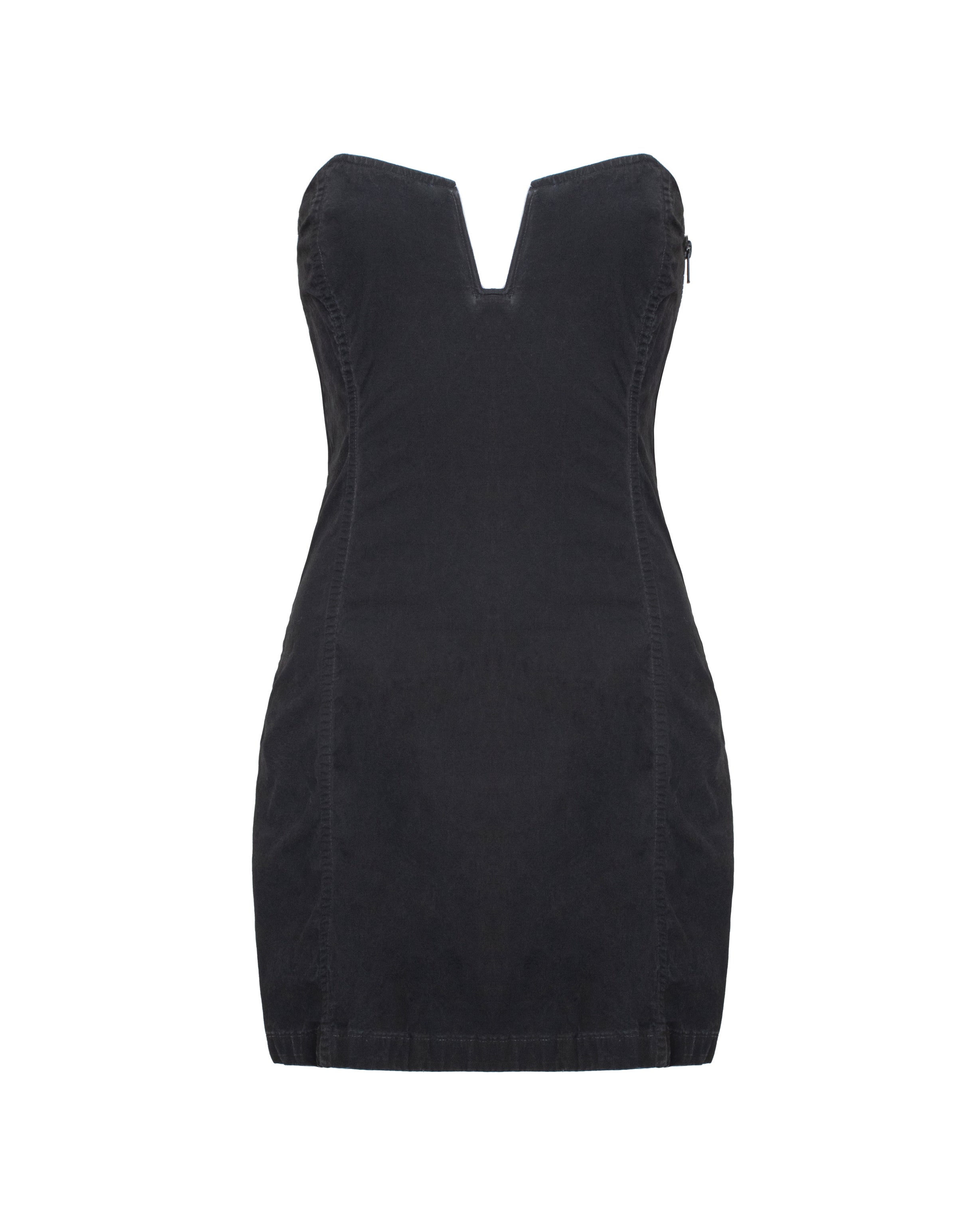 Lace-Up Corset Mini Dress in Black