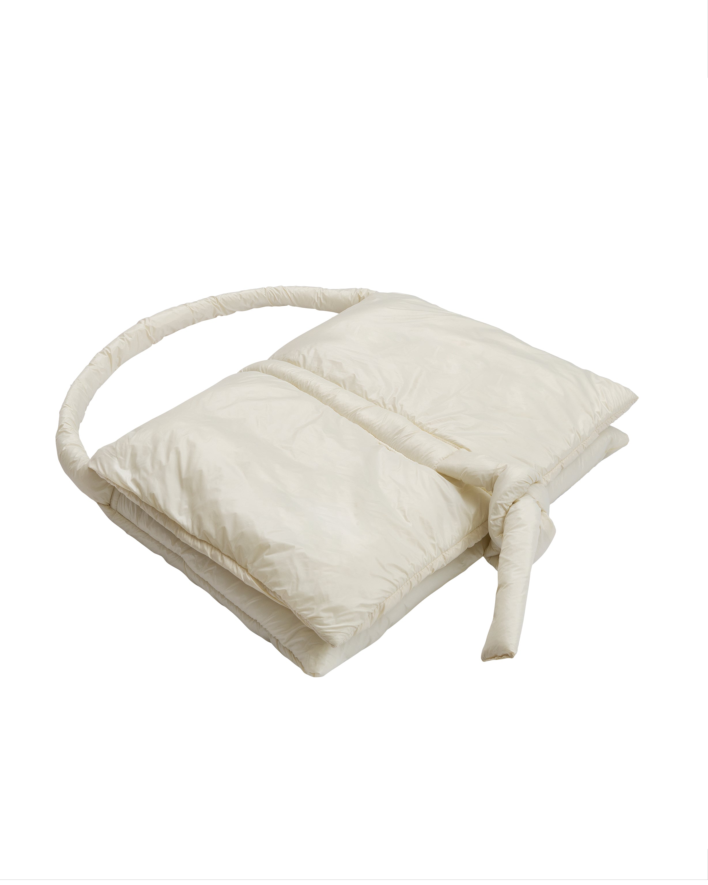Padded Nylon Tote Bag in white