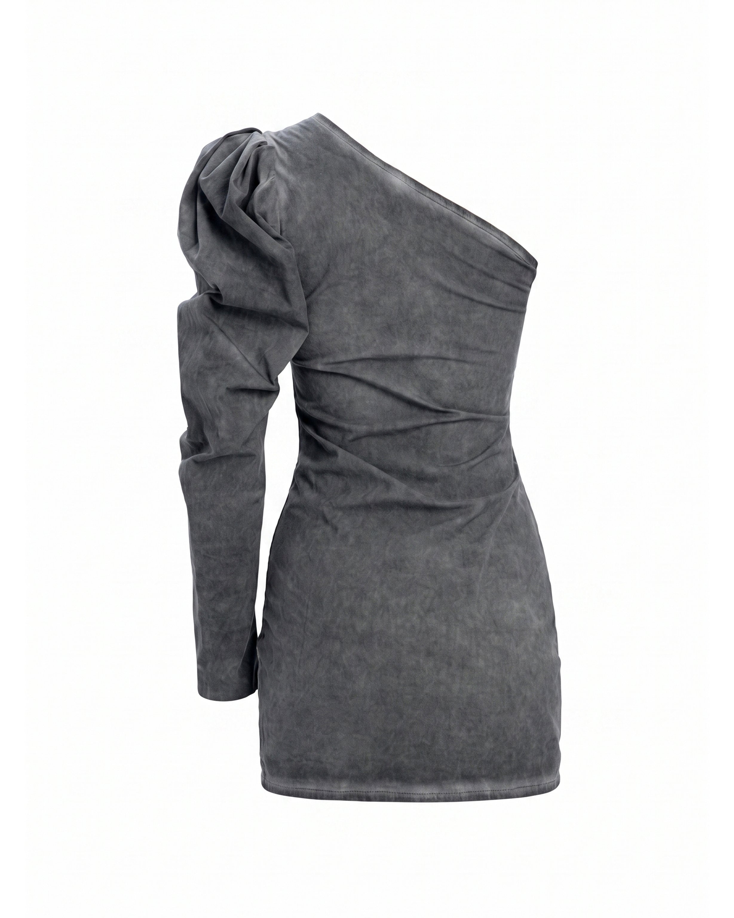 One shoulder dress in grey - DESU clothing