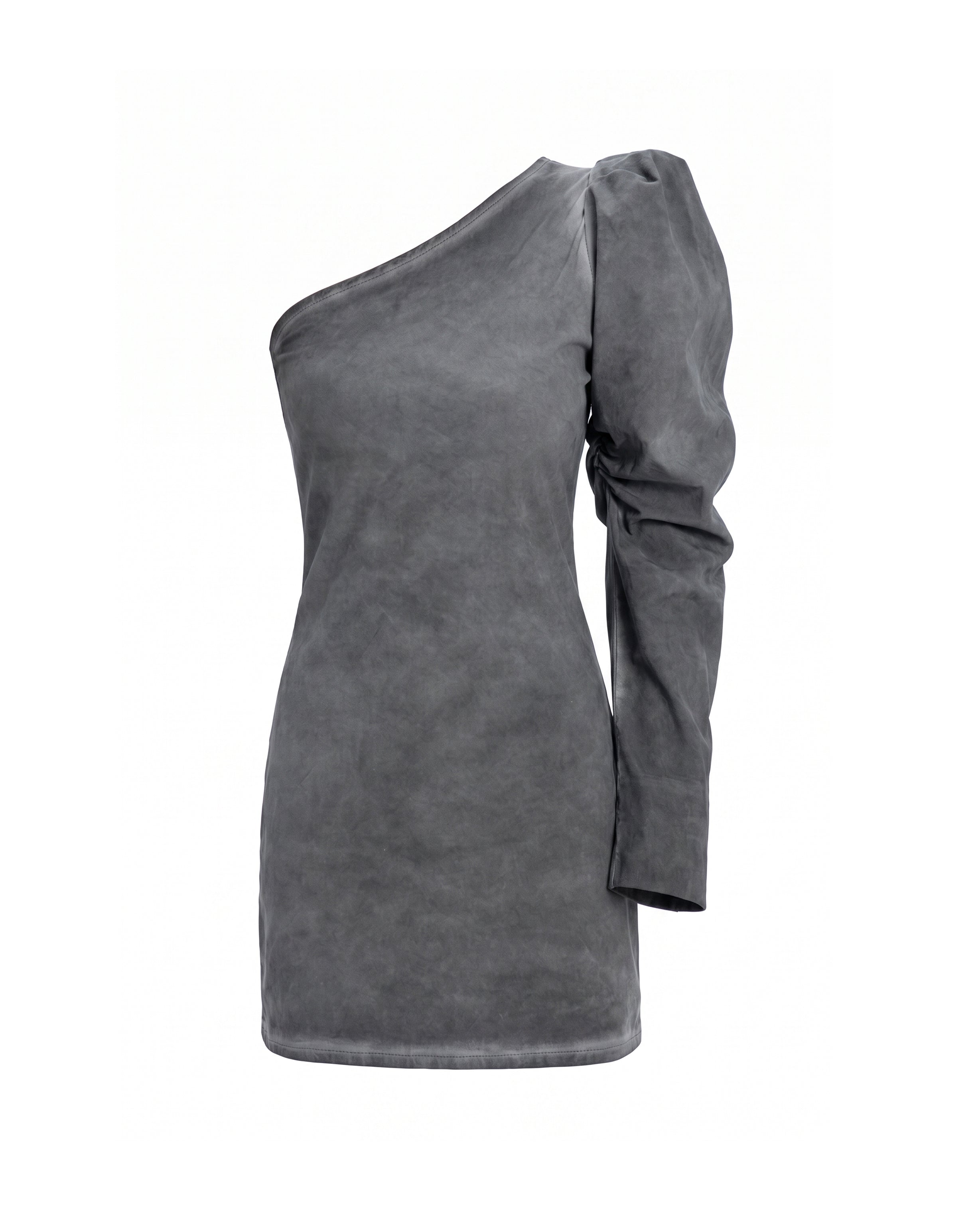 One shoulder dress in grey