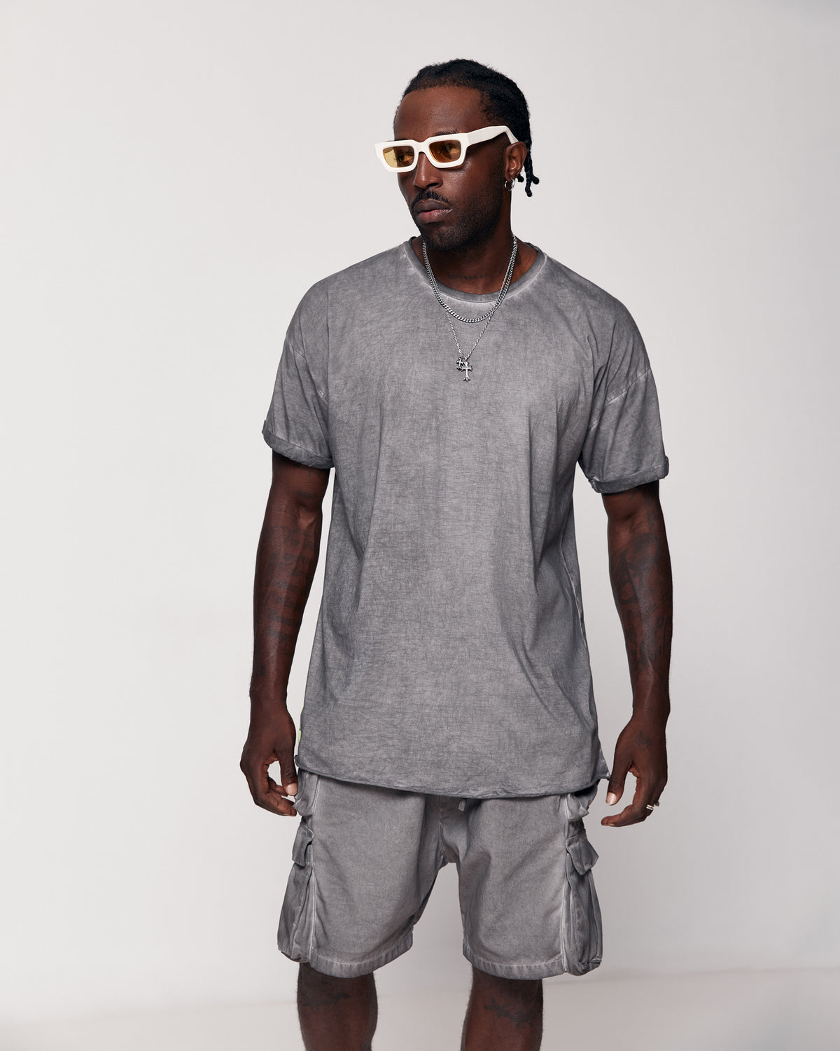 Grey Bermuda Cargo Shorts