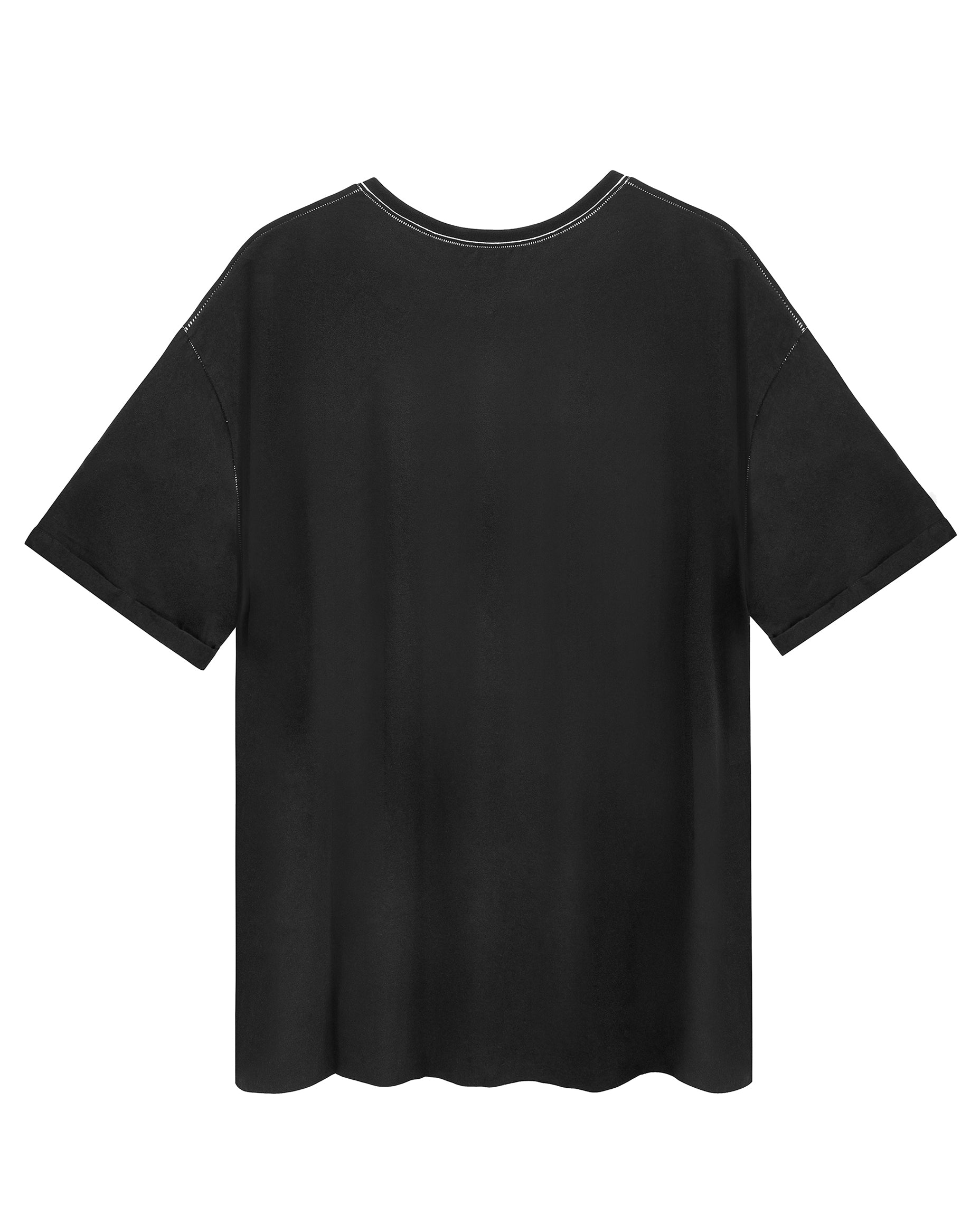 Oversize T-shirt with white stitches - DESU clothing