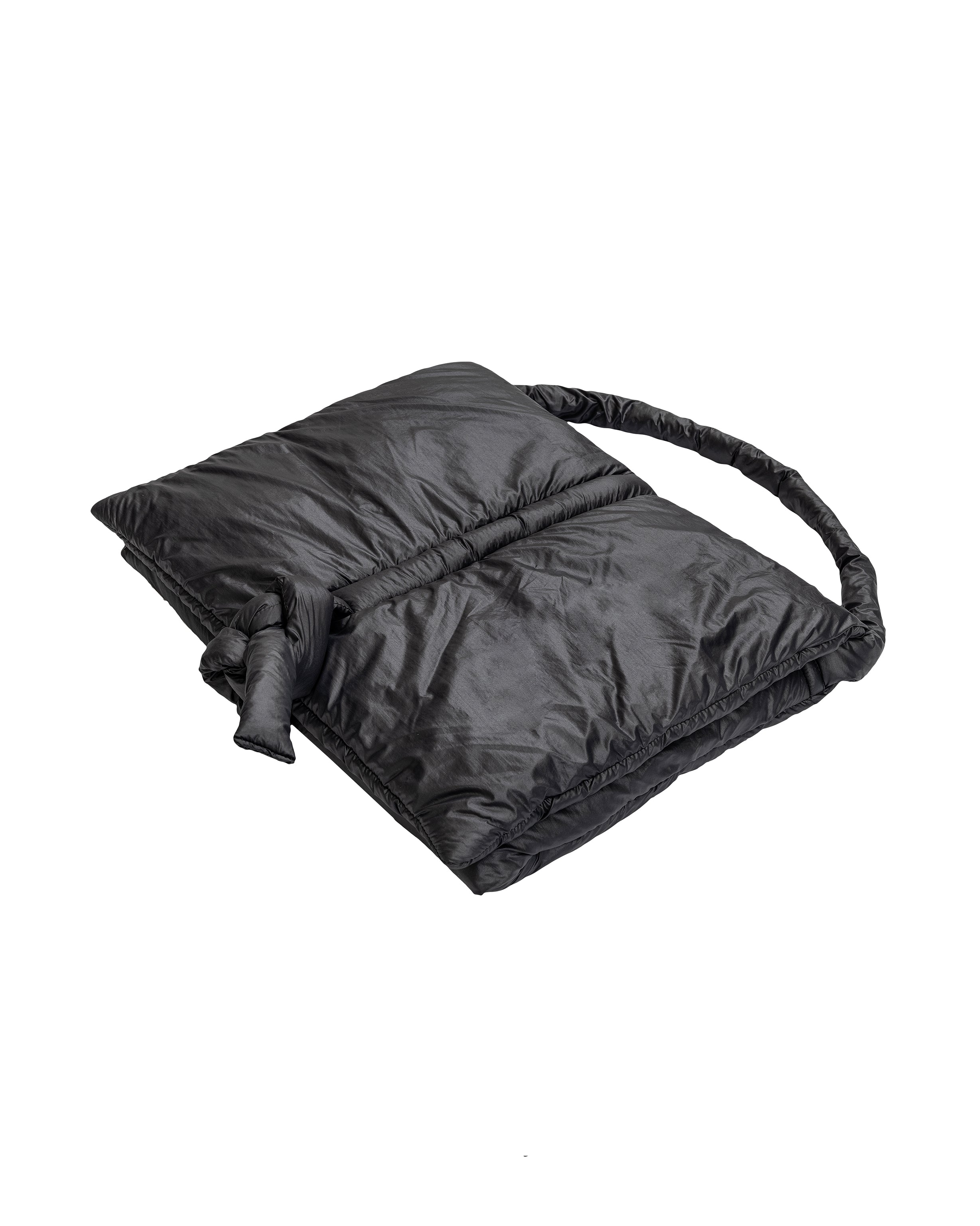 Padded Nylon Tote Bag in black