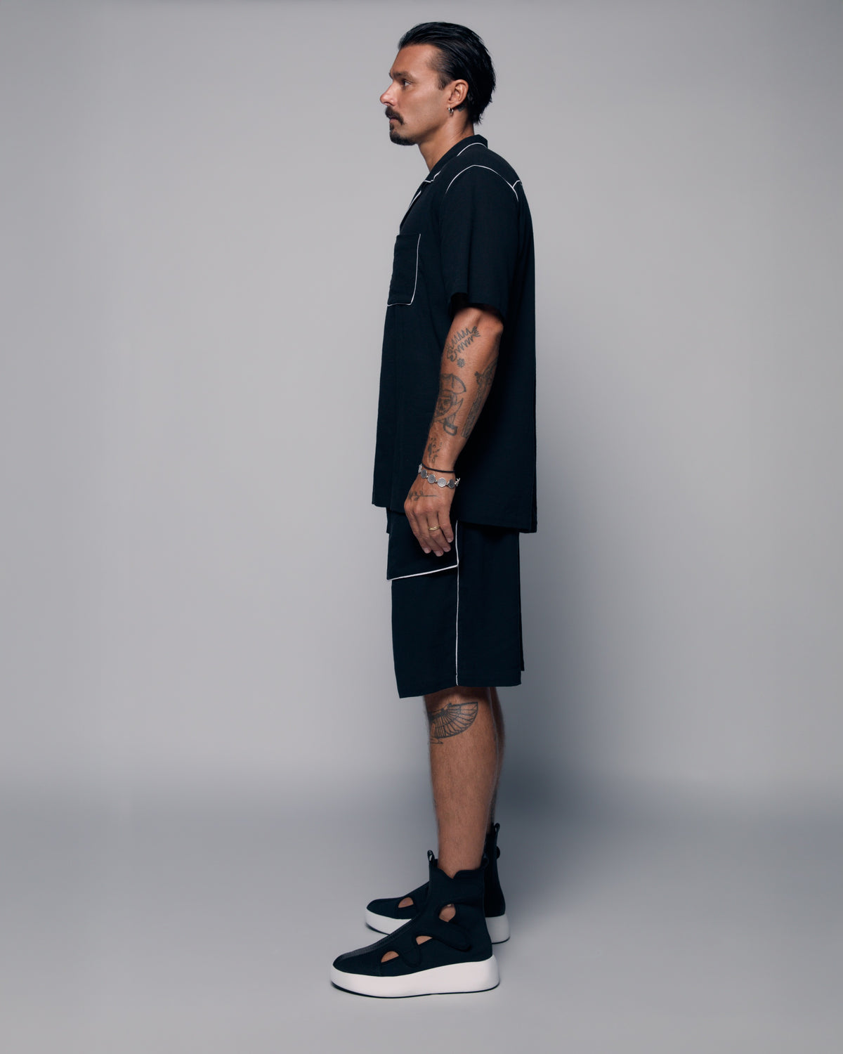 Pajama-Inspired Short-Sleeve Shirt - DESU clothing