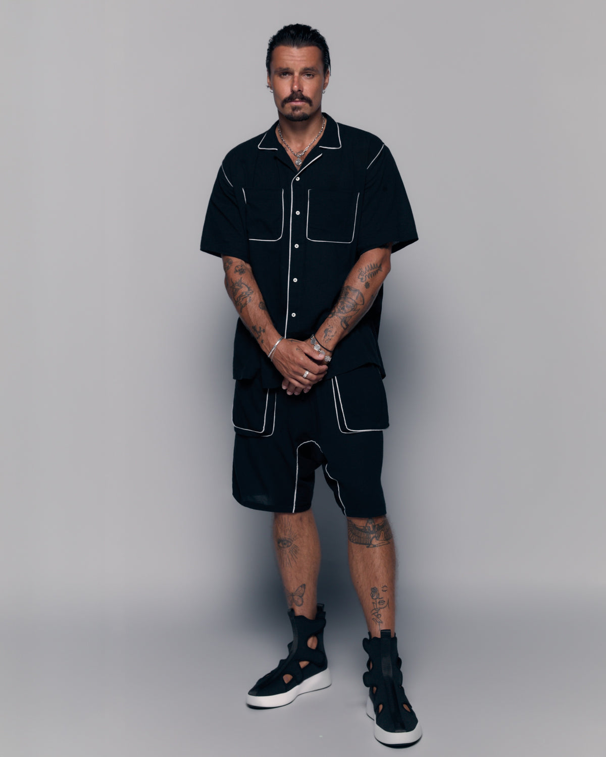 Pajama-Inspired Short-Sleeve Shirt - DESU clothing