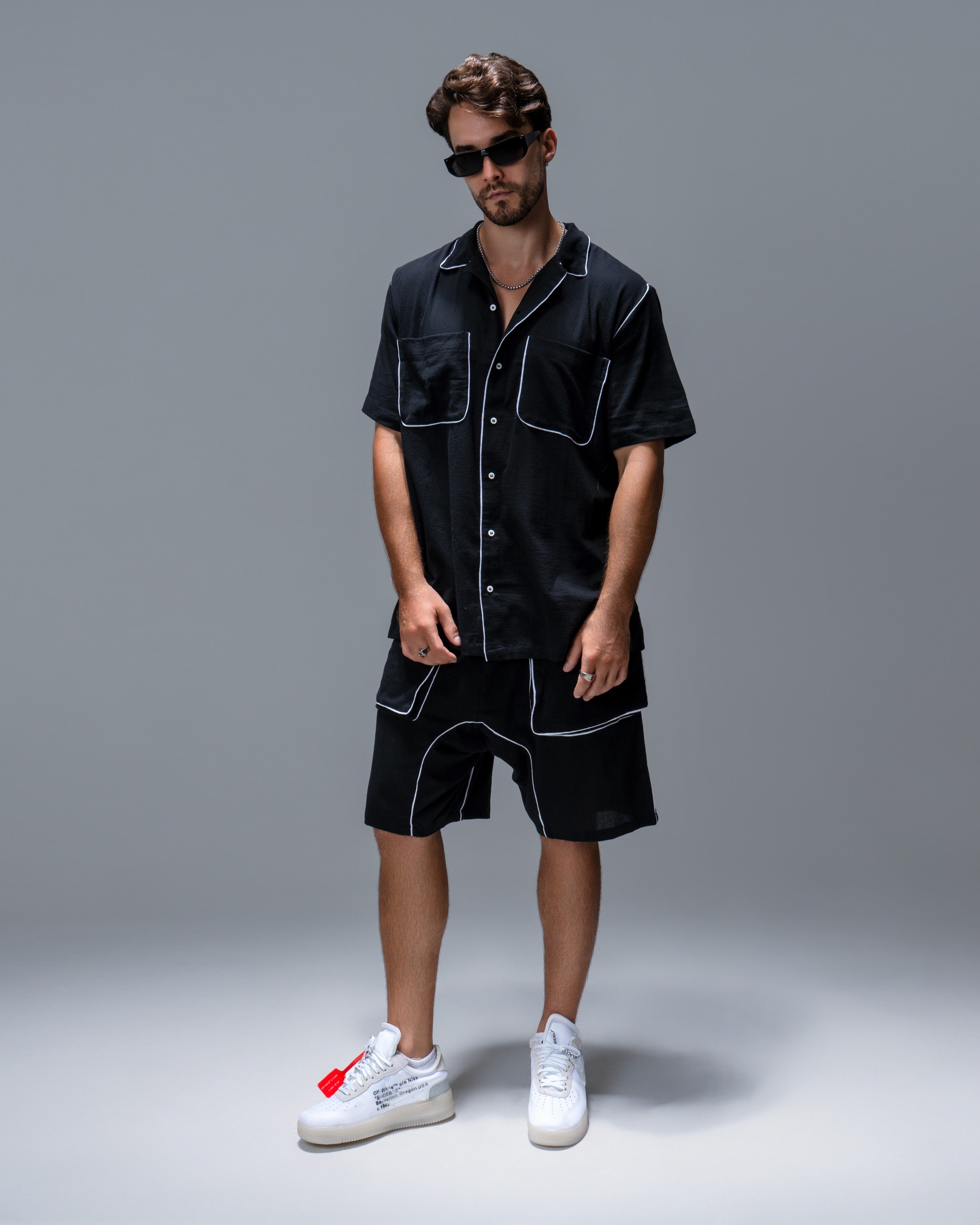 Pajama-Inspired Short-Sleeve Shirt - DESU clothing