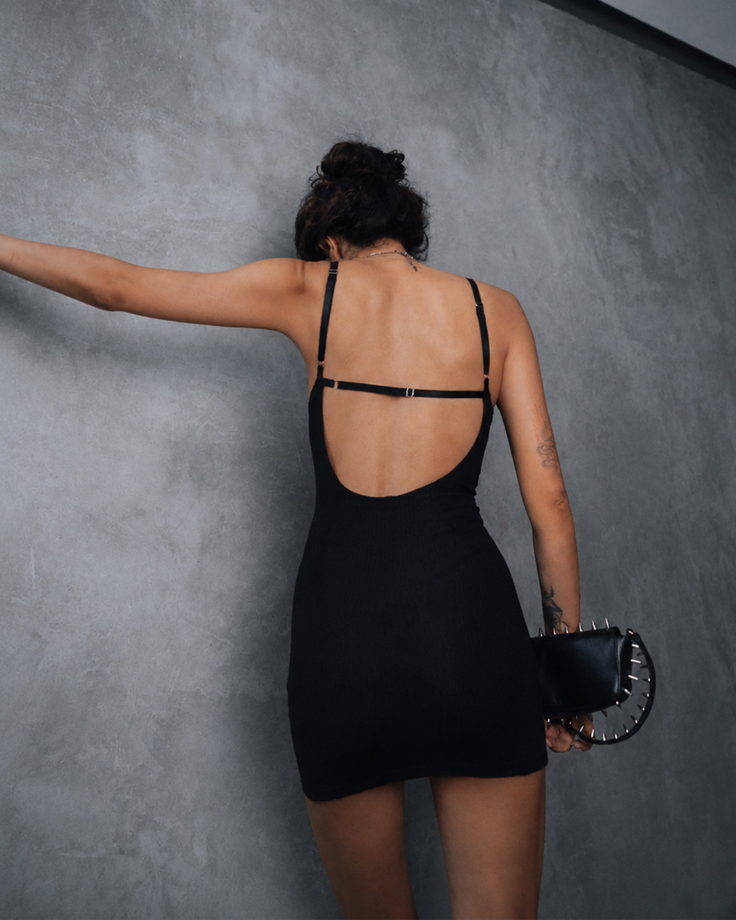 Sculpt mini dress in Black - DESU clothing