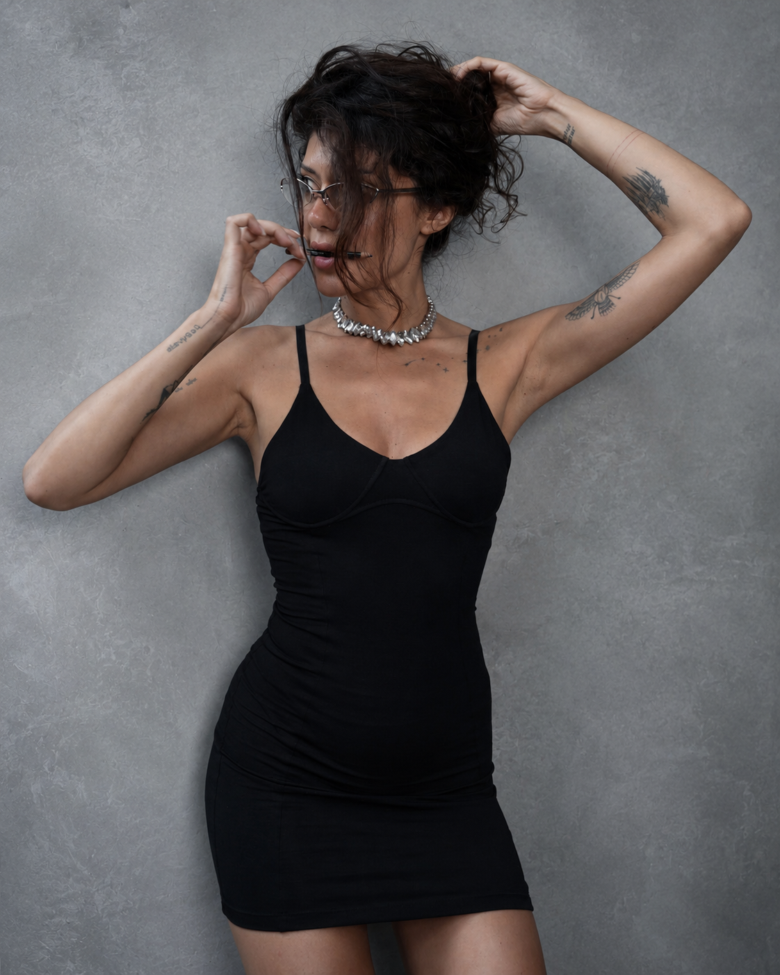 Sculpt mini dress in Black - DESU clothing