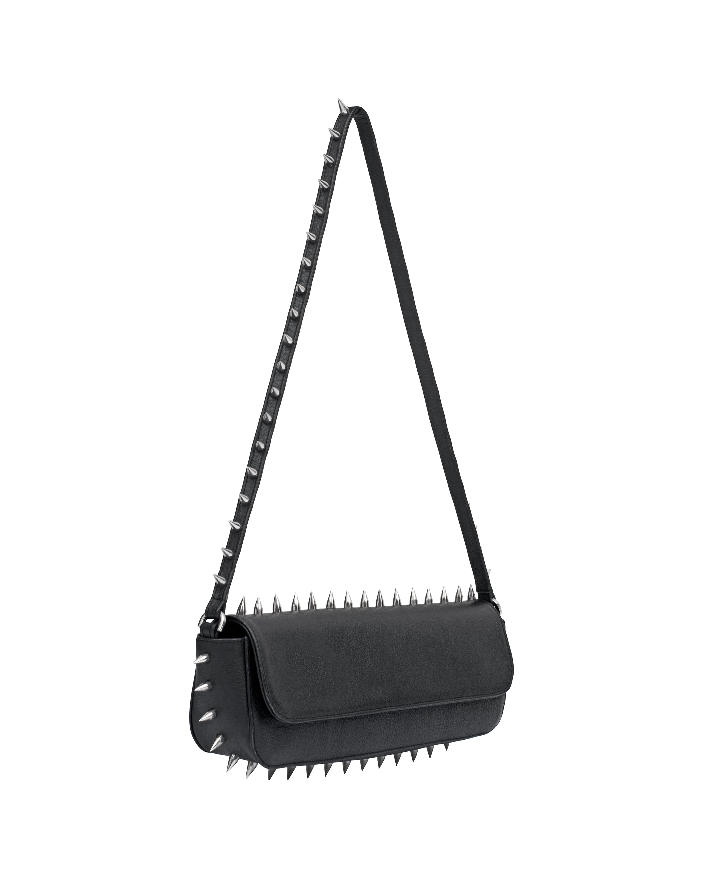 Spike Leather Shoulder Bag