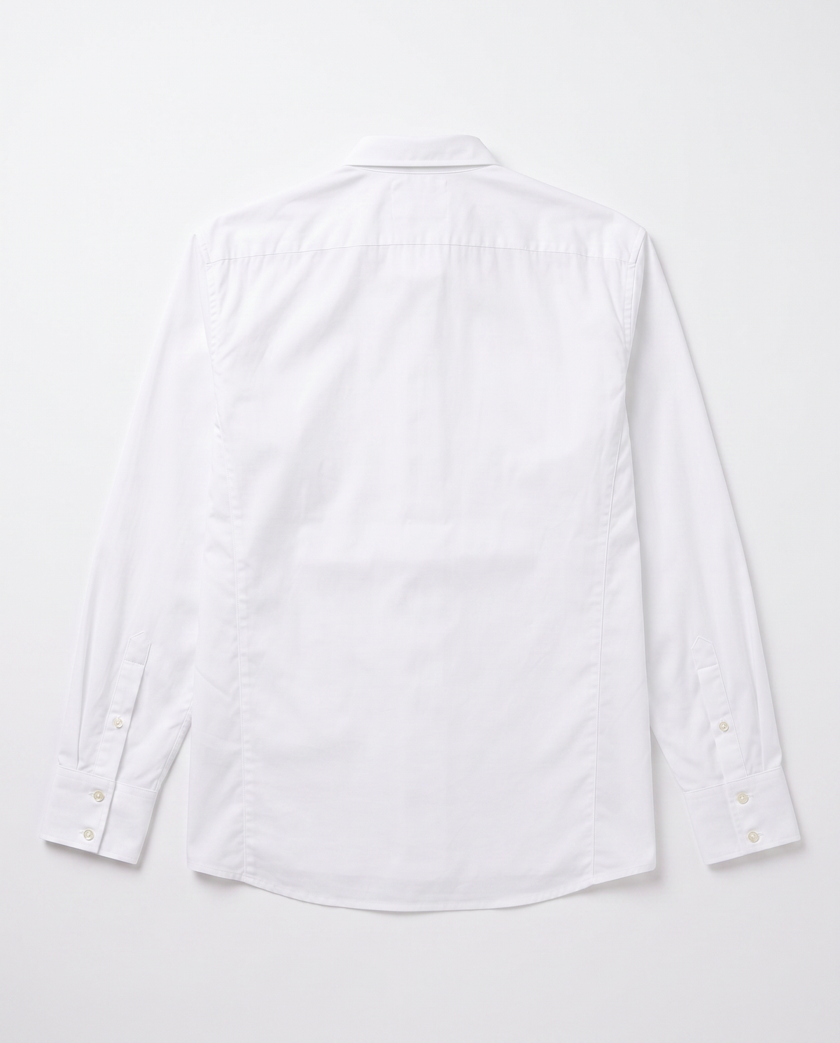 White Stretch Cotton Button-Up Shirt - DESU clothing