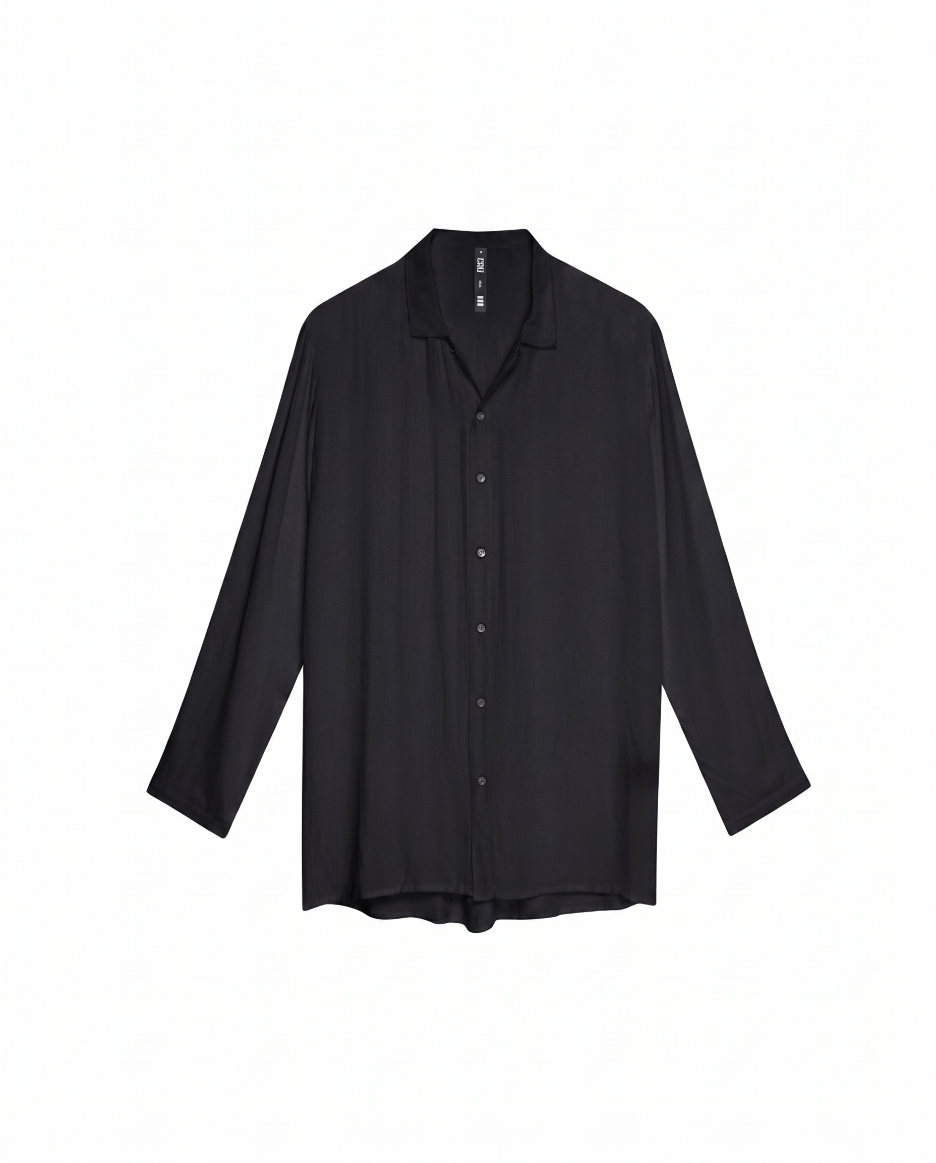 Sateen Long Sleeve Shirt in Black