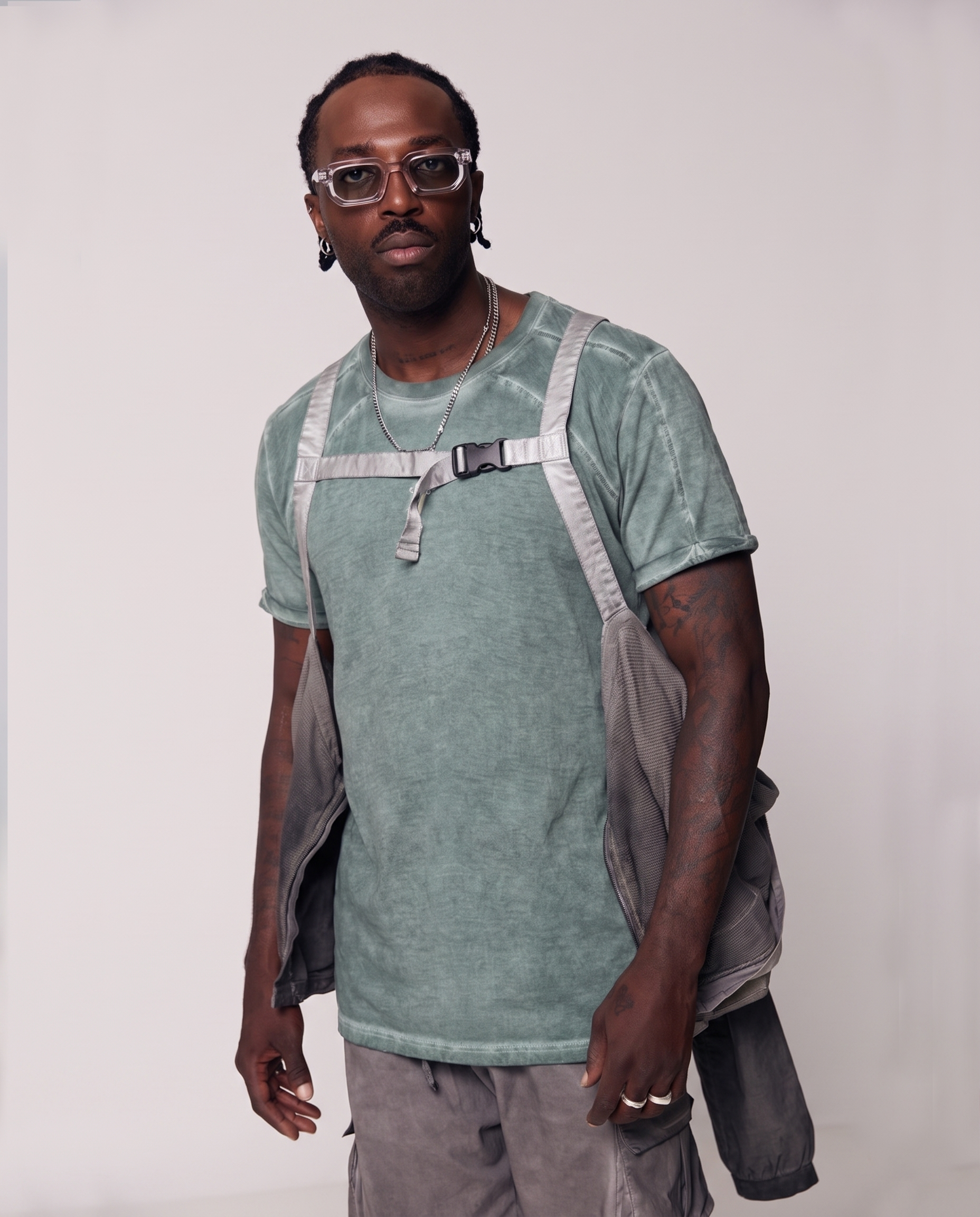 Tony T-shirt in dirty turquoise - DESU clothing