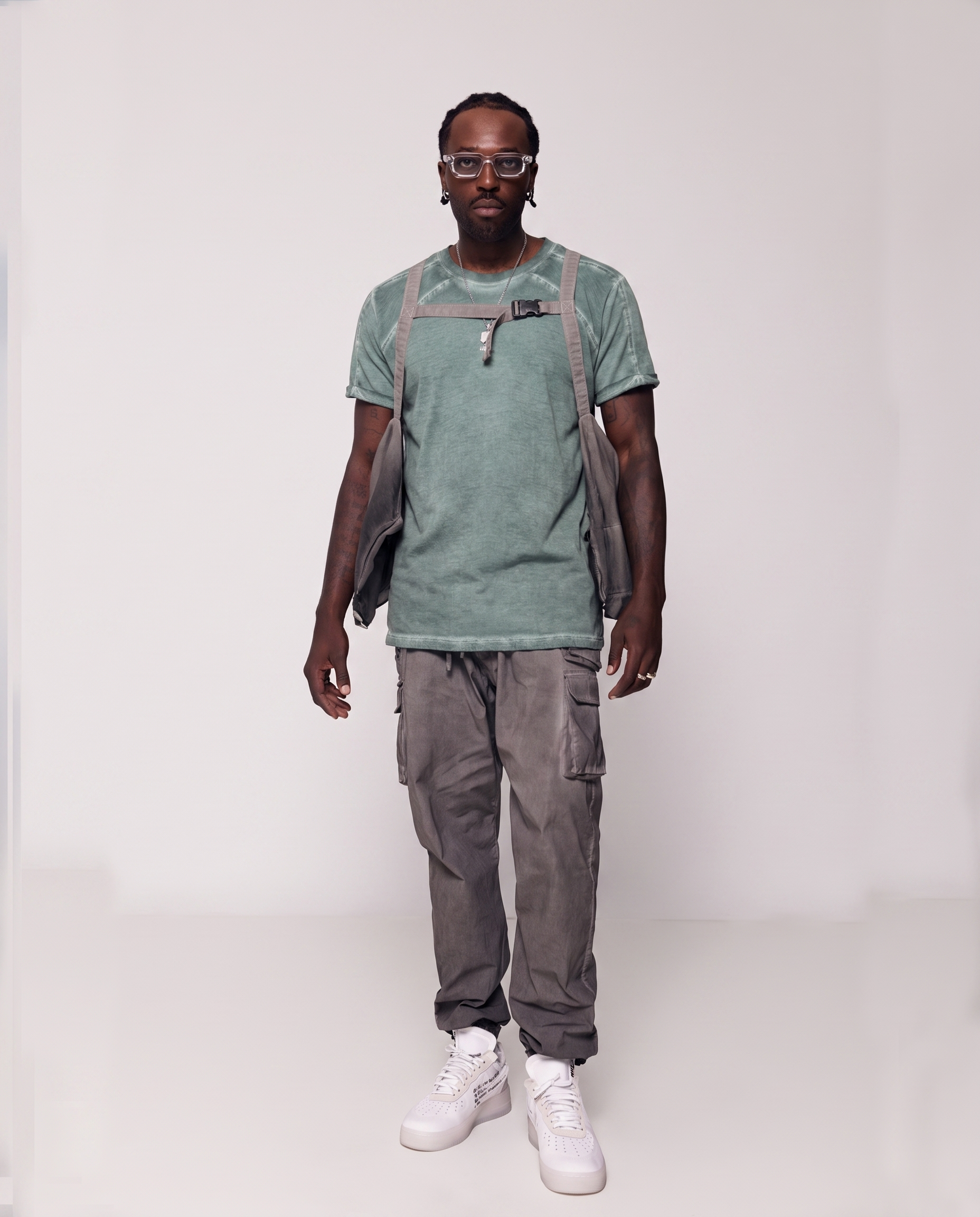 Tony T-shirt in dirty turquoise - DESU clothing