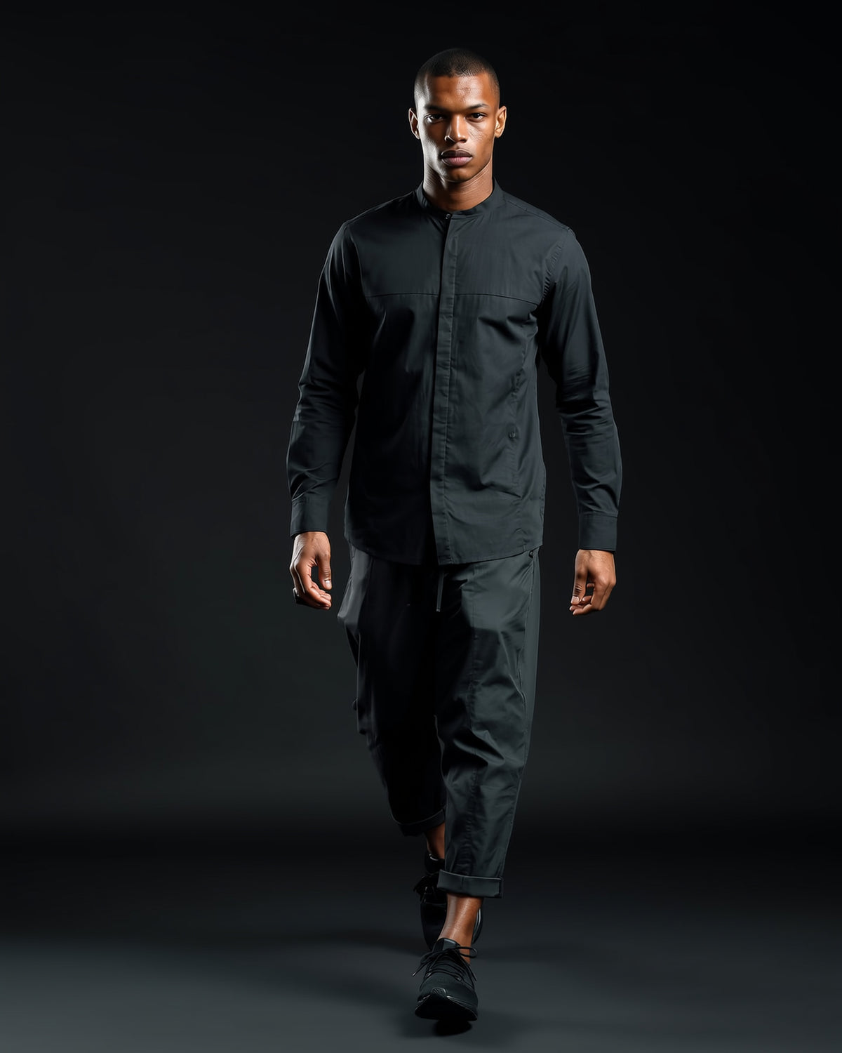 Zipper Pocket Ankle Pants in black - DESU clothing