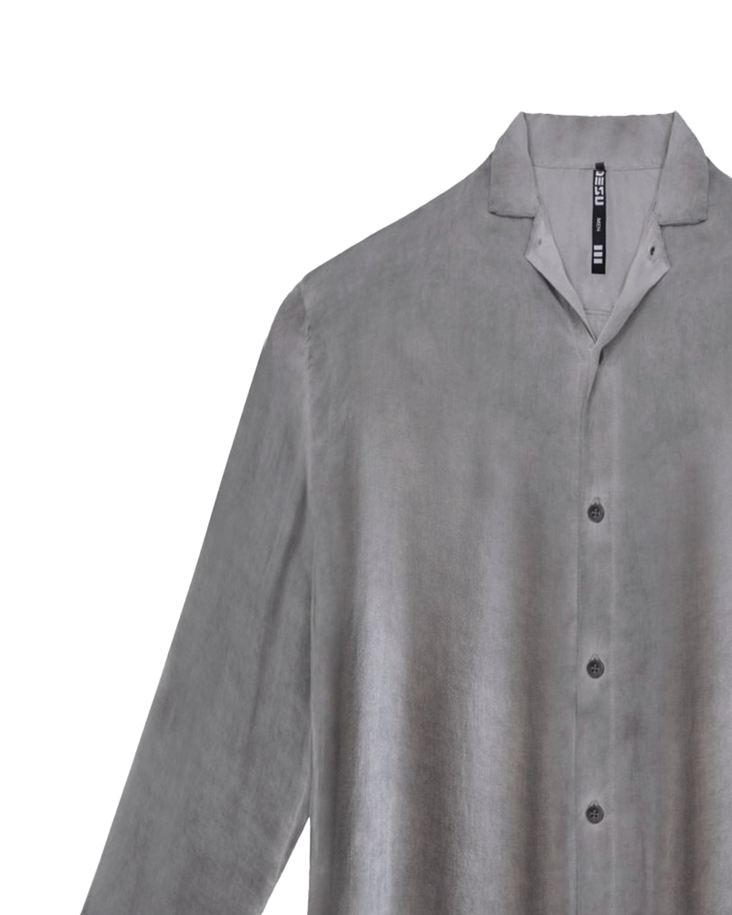 Sateen long sleeve shirt in grey