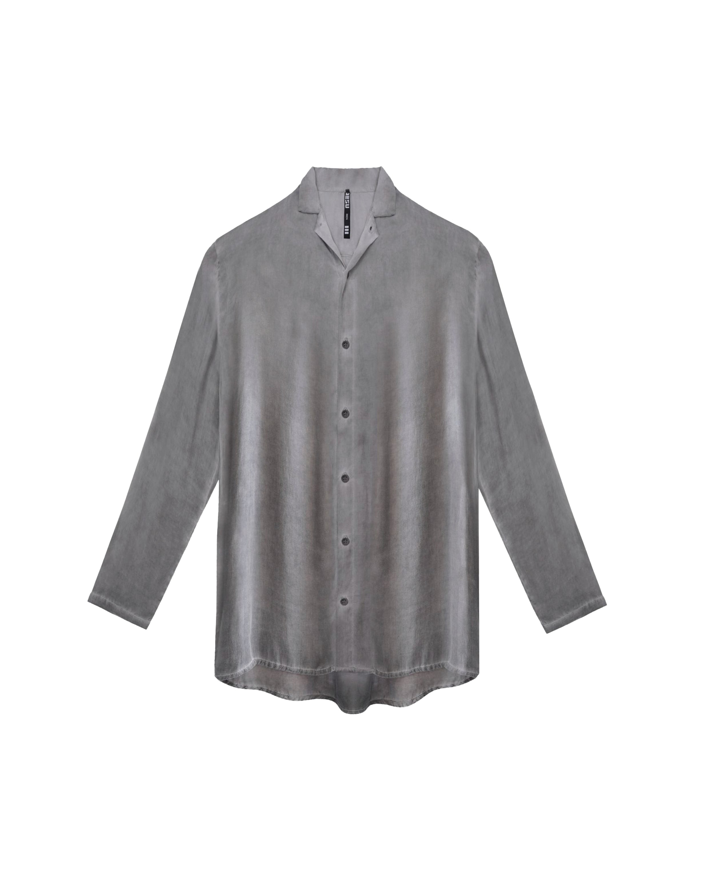 Sateen long sleeve shirt in grey
