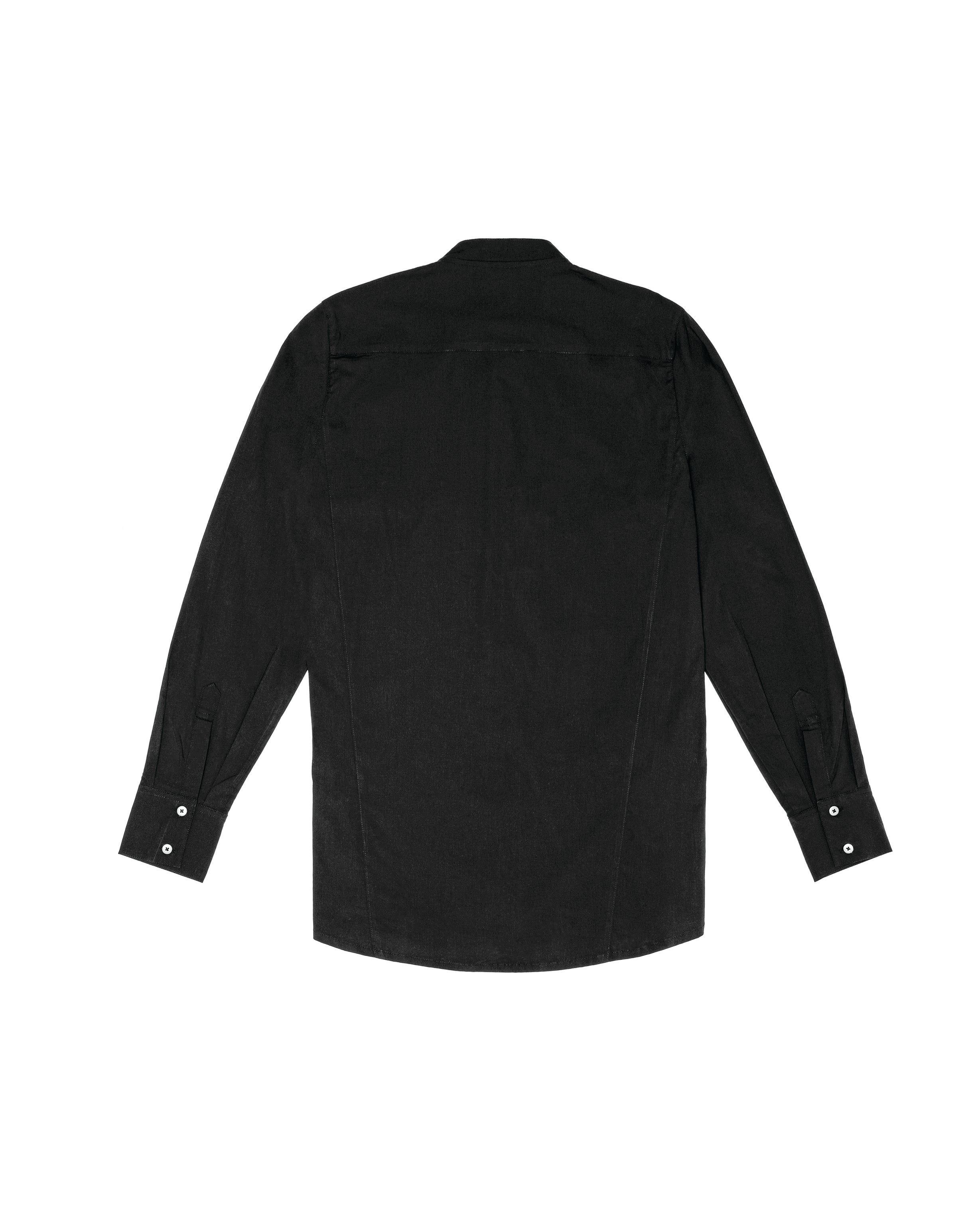 Stretch Cotton Button-up Shirt in black