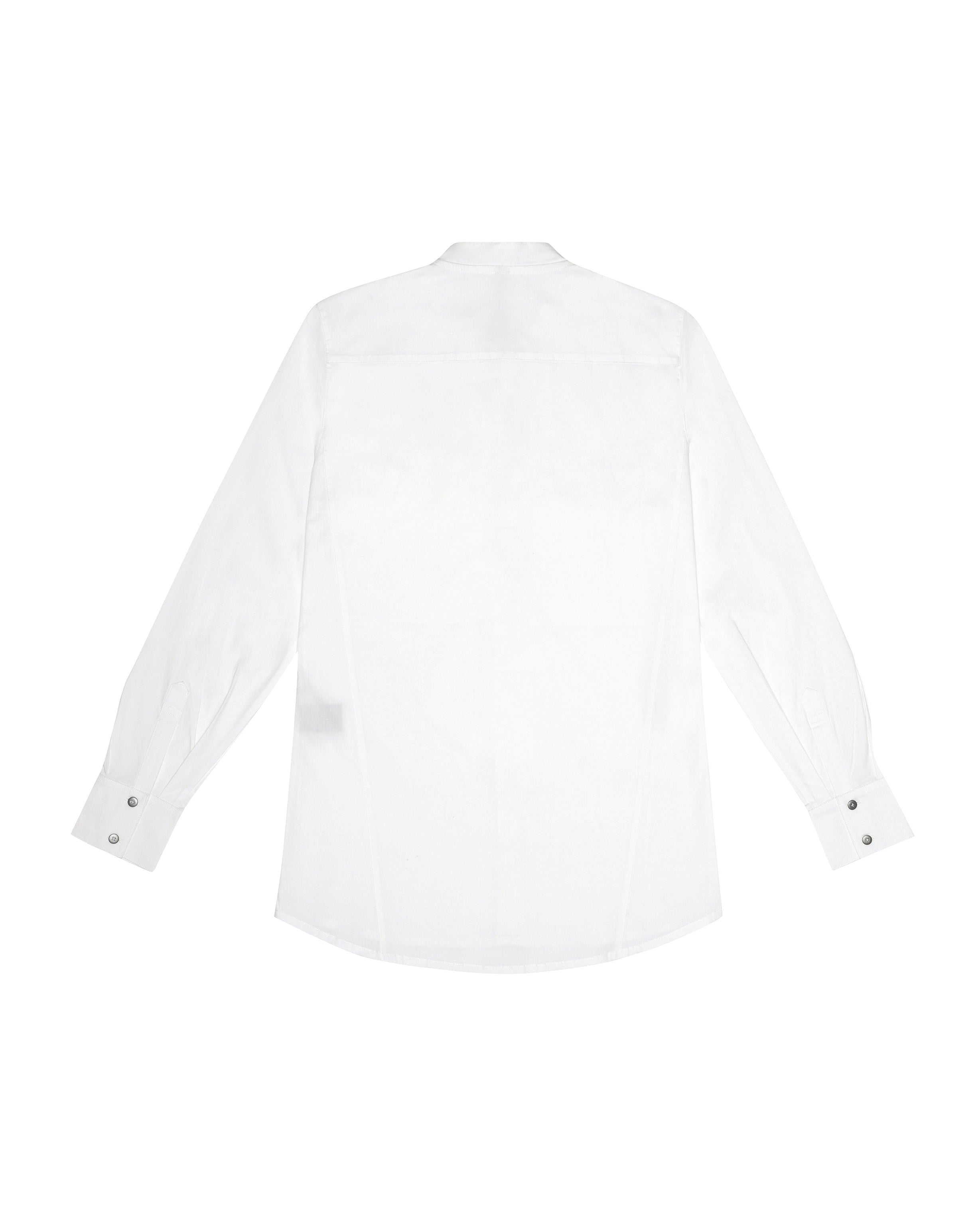 Stretch Cotton Button-up Shirt in white