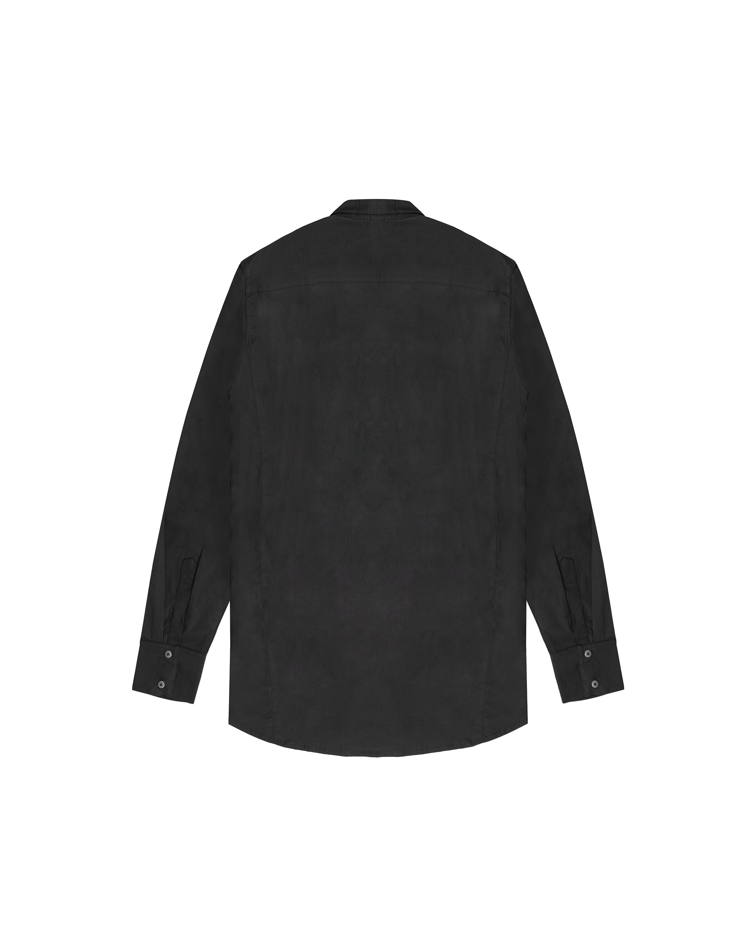 Stretch Cotton Button-up Shirt in black