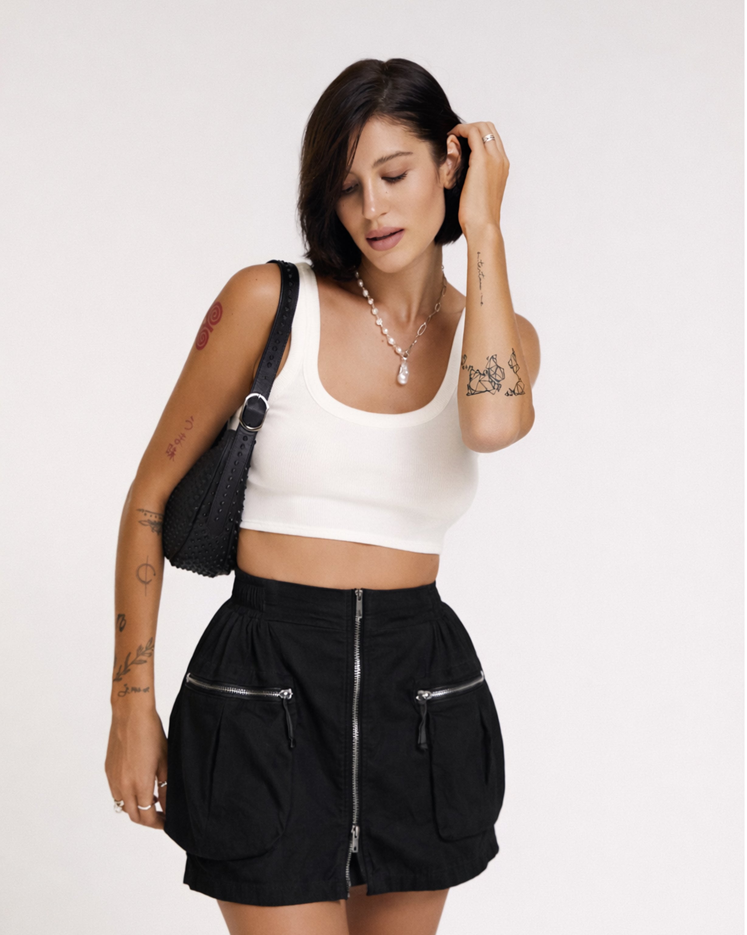 Cargo skirt in black - DESU clothing