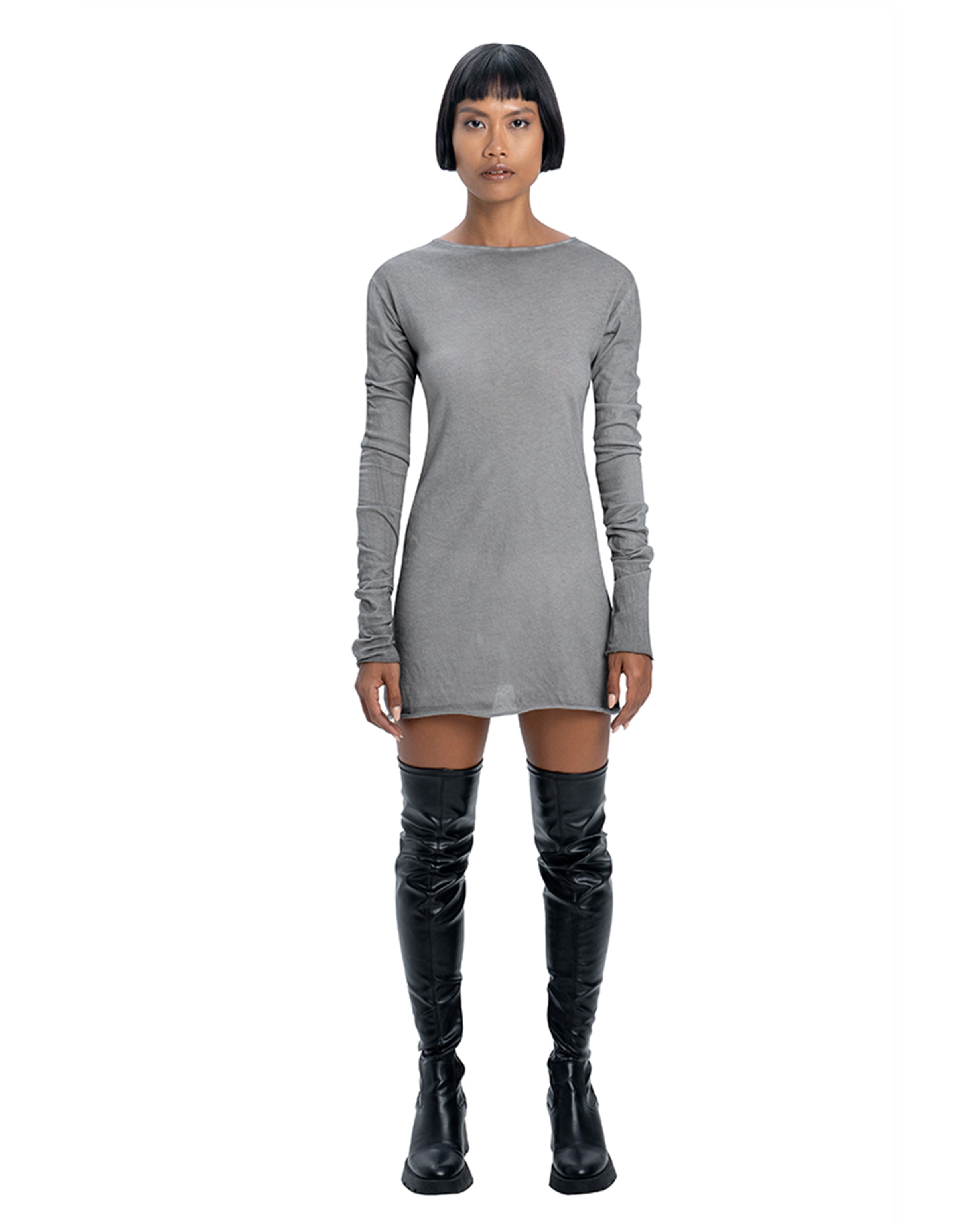 Long sleeve dress in grey - DESU clothing