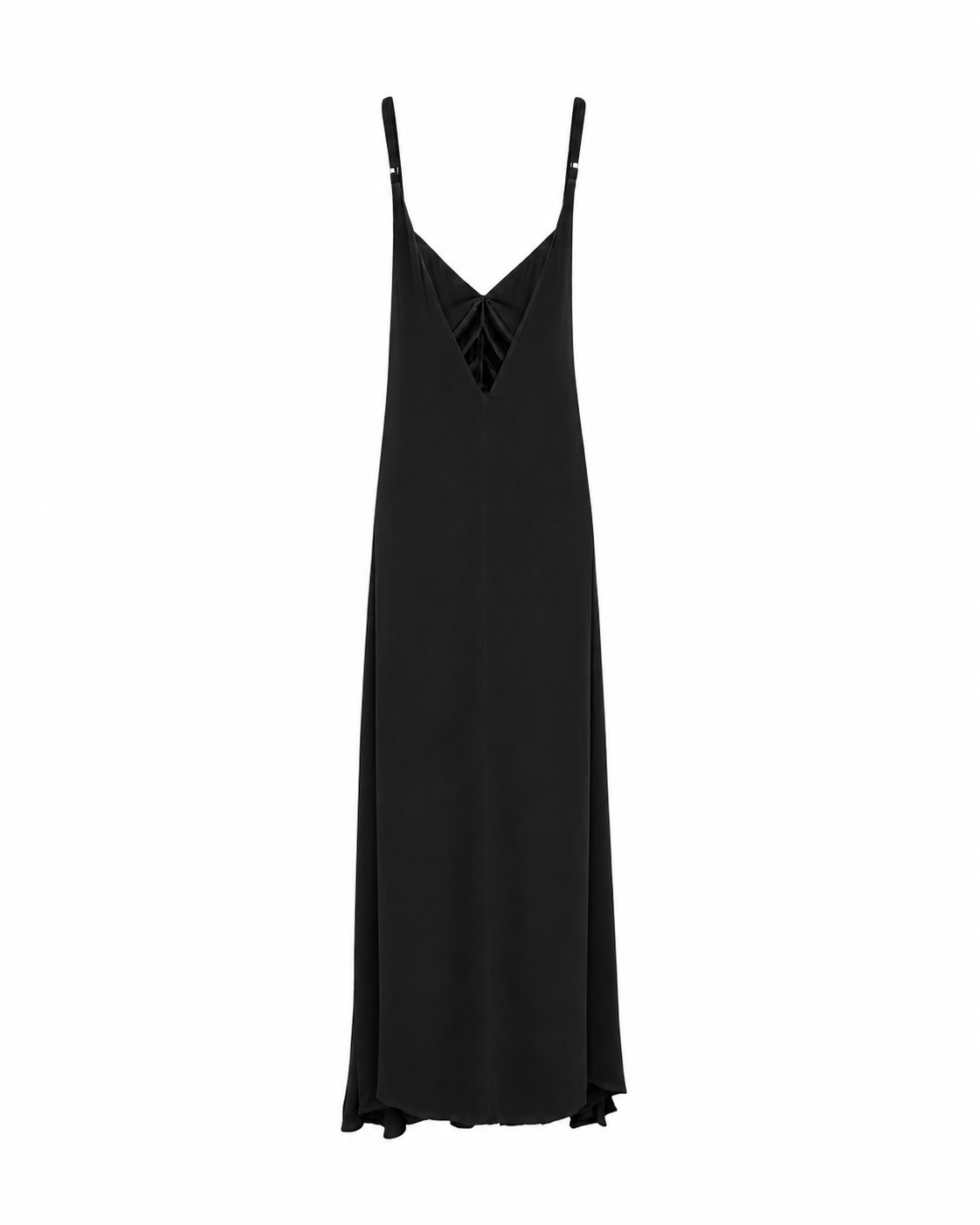 Maxi dress with front split in black