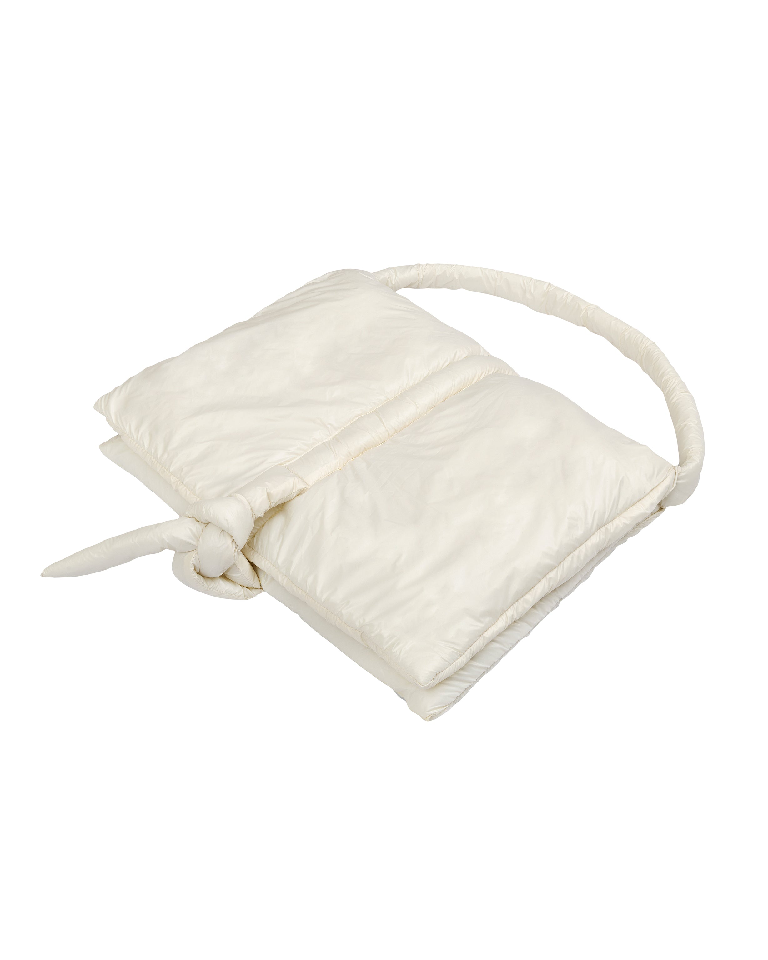 Padded Nylon Tote Bag in white