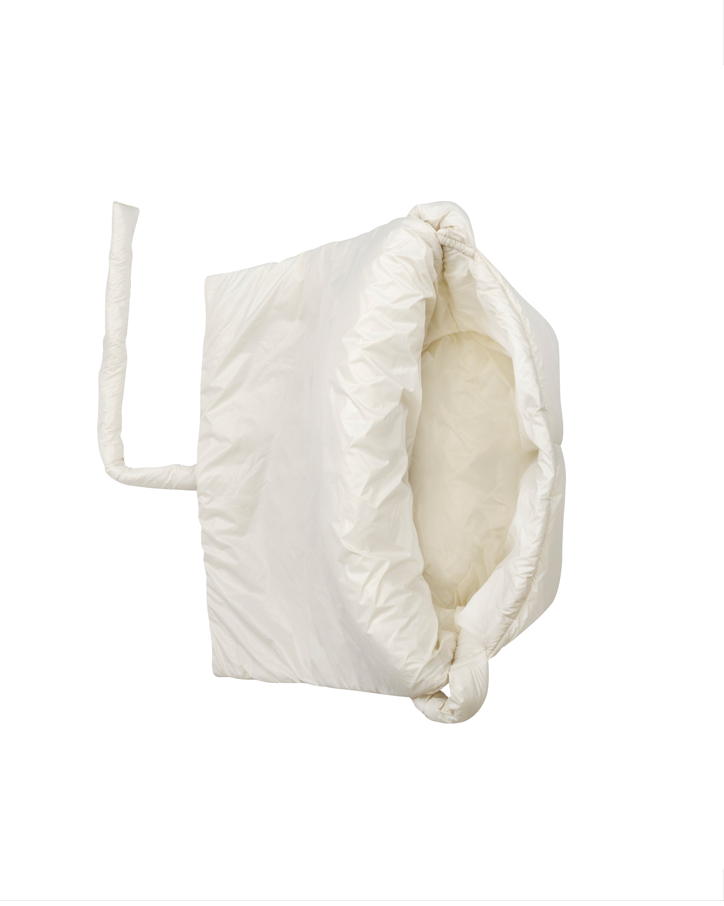 Padded Nylon Tote Bag in white