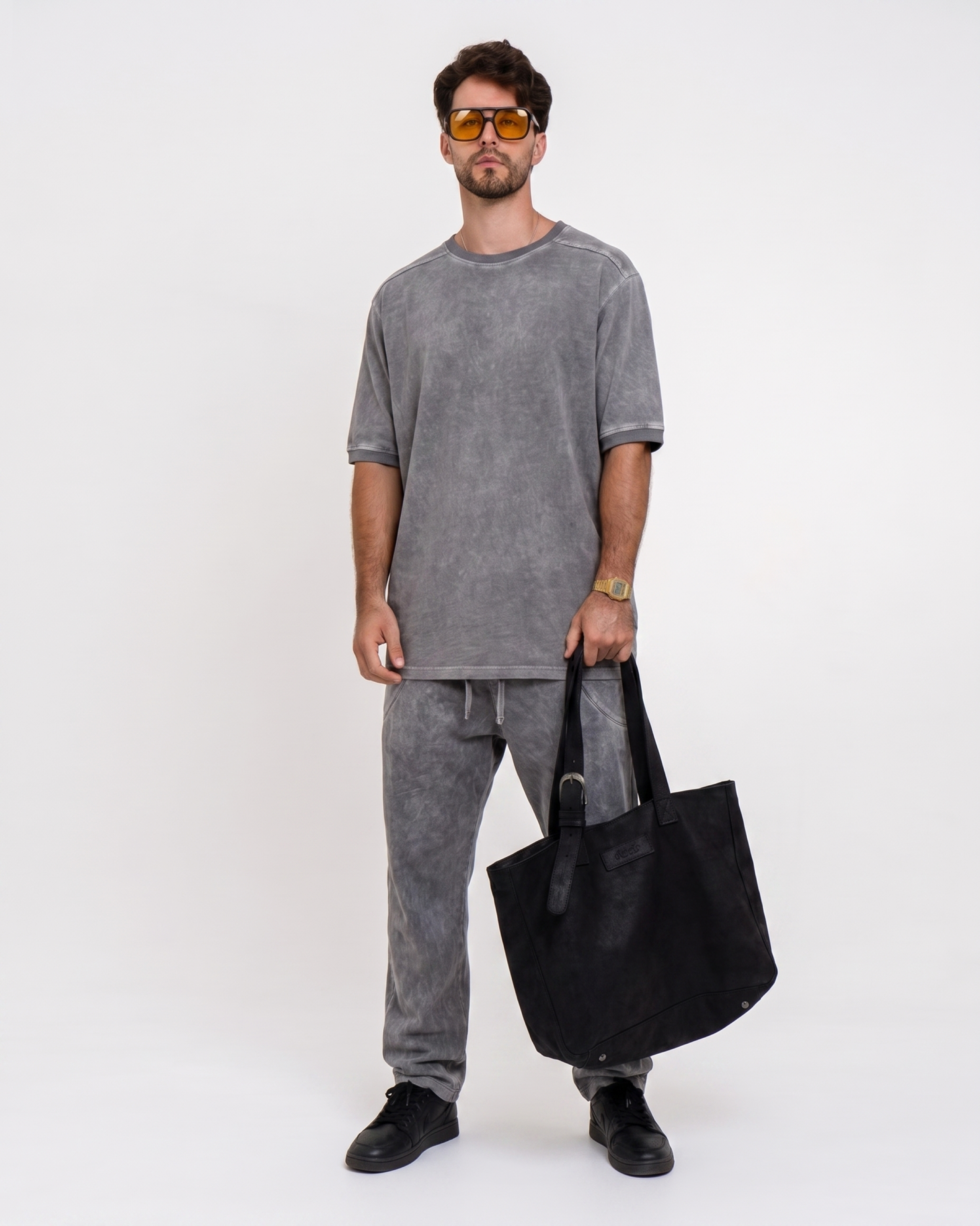 Offset Seam T-shirt in Grey