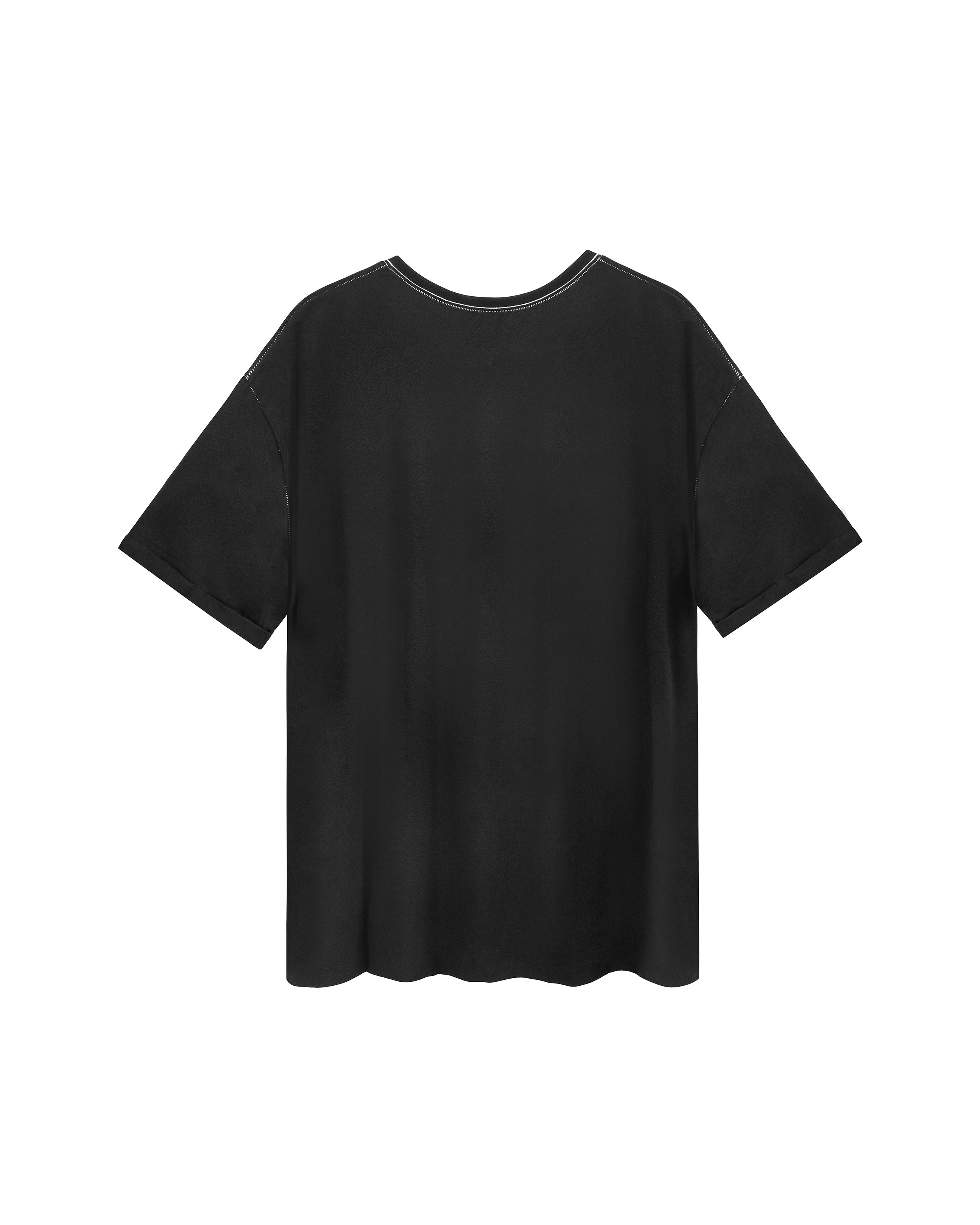 Oversize T-shirt with white stitches - DESU clothing