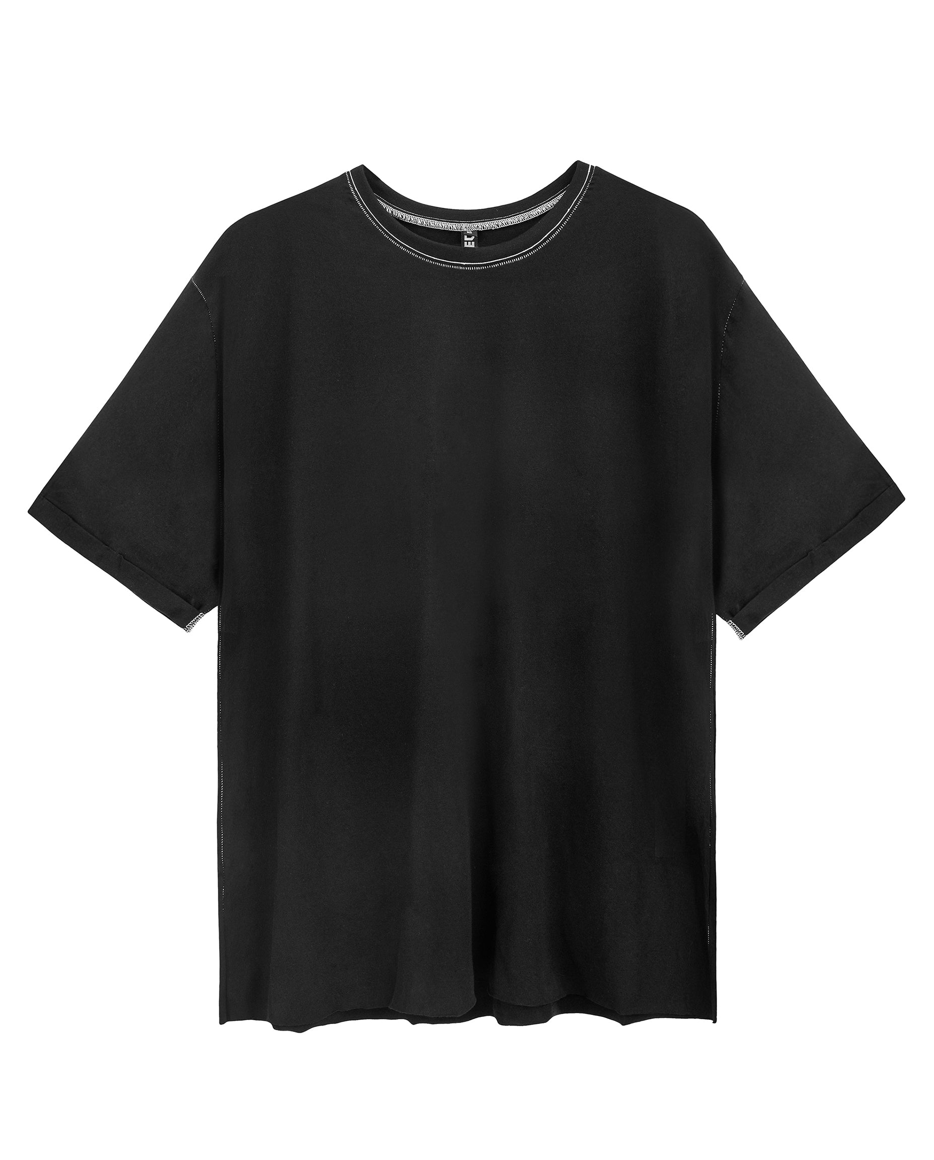Oversize T-shirt with white stitches - DESU clothing