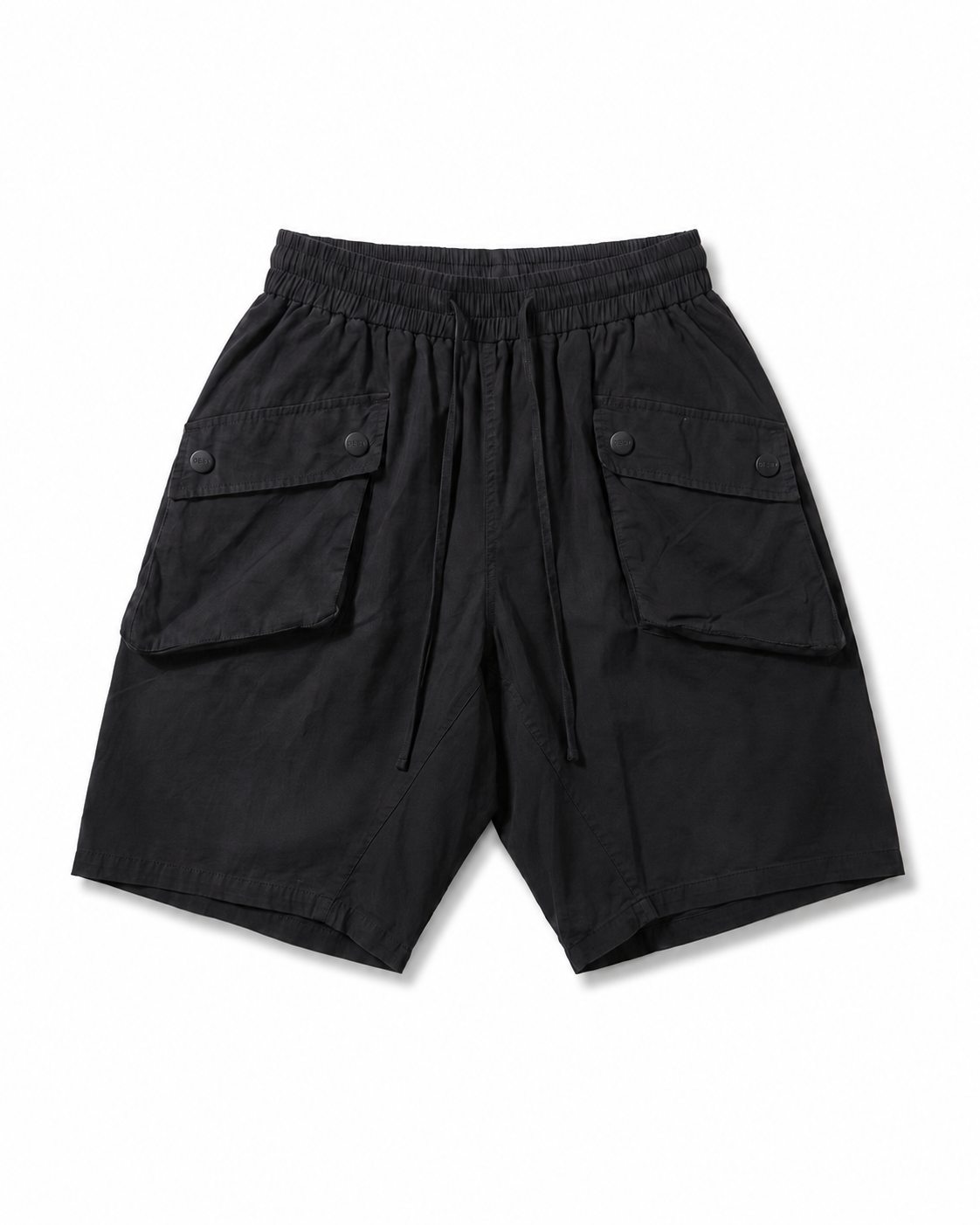 Oversized Utility Shorts in Black
