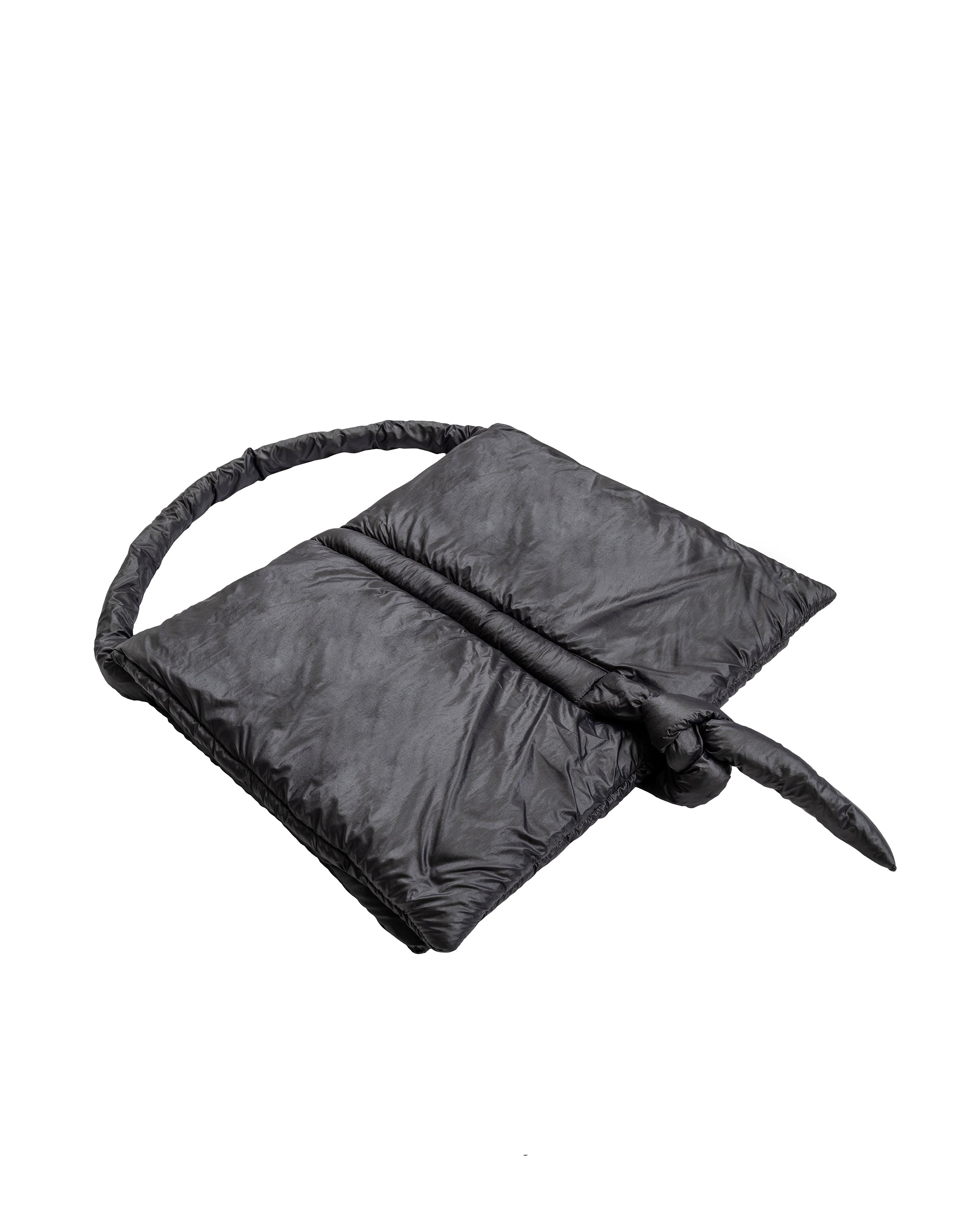 Padded Nylon Tote Bag in black