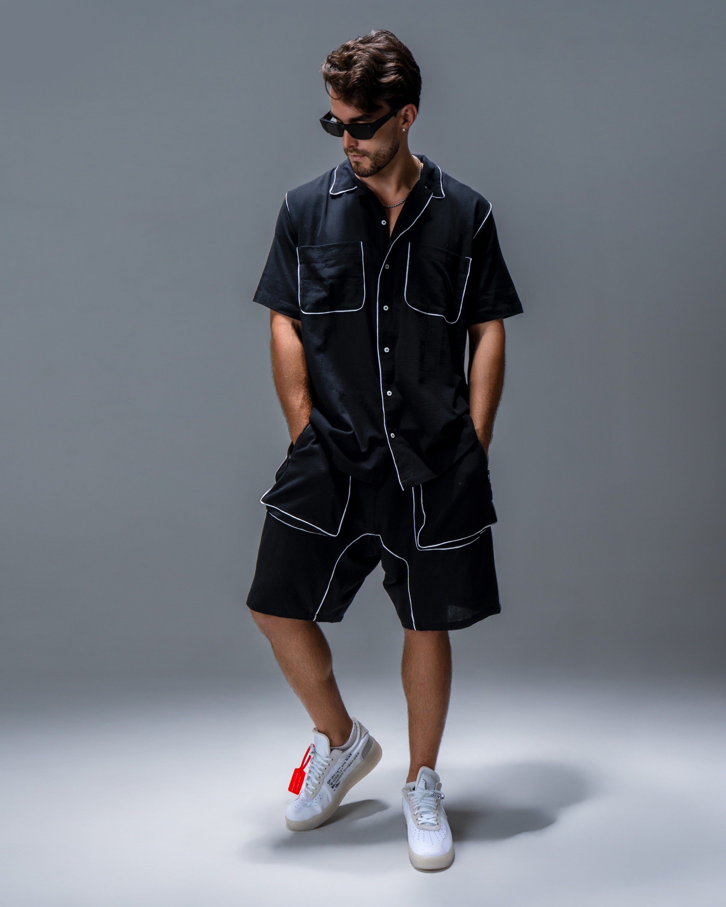 Pajama-Inspired Short-Sleeve Shirt - DESU clothing