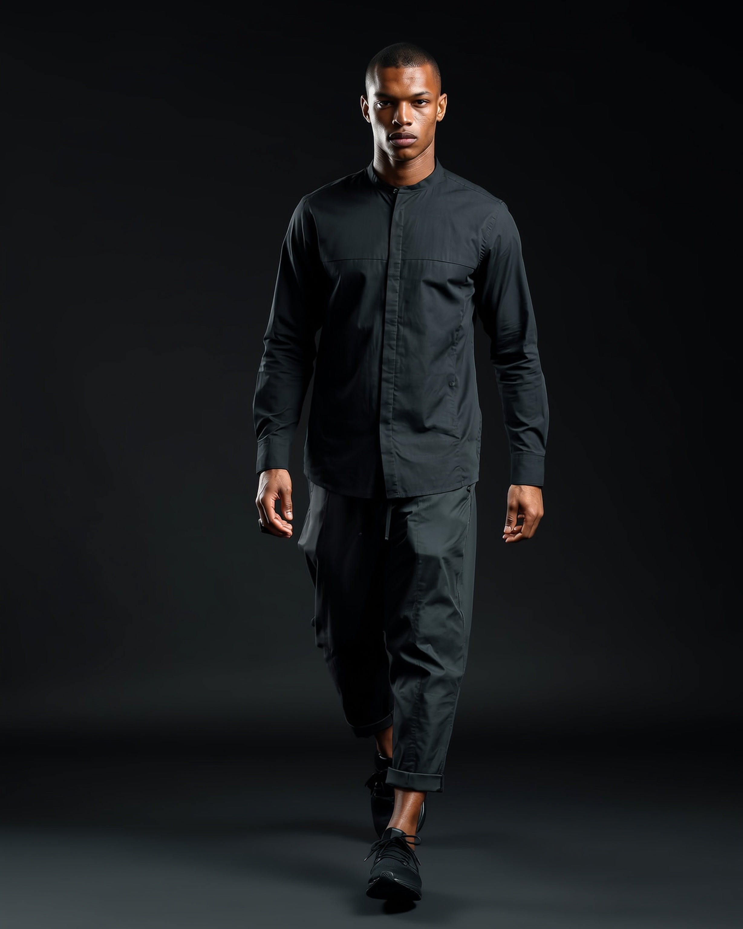 Zipper Pocket Ankle Pants in black - DESU clothing