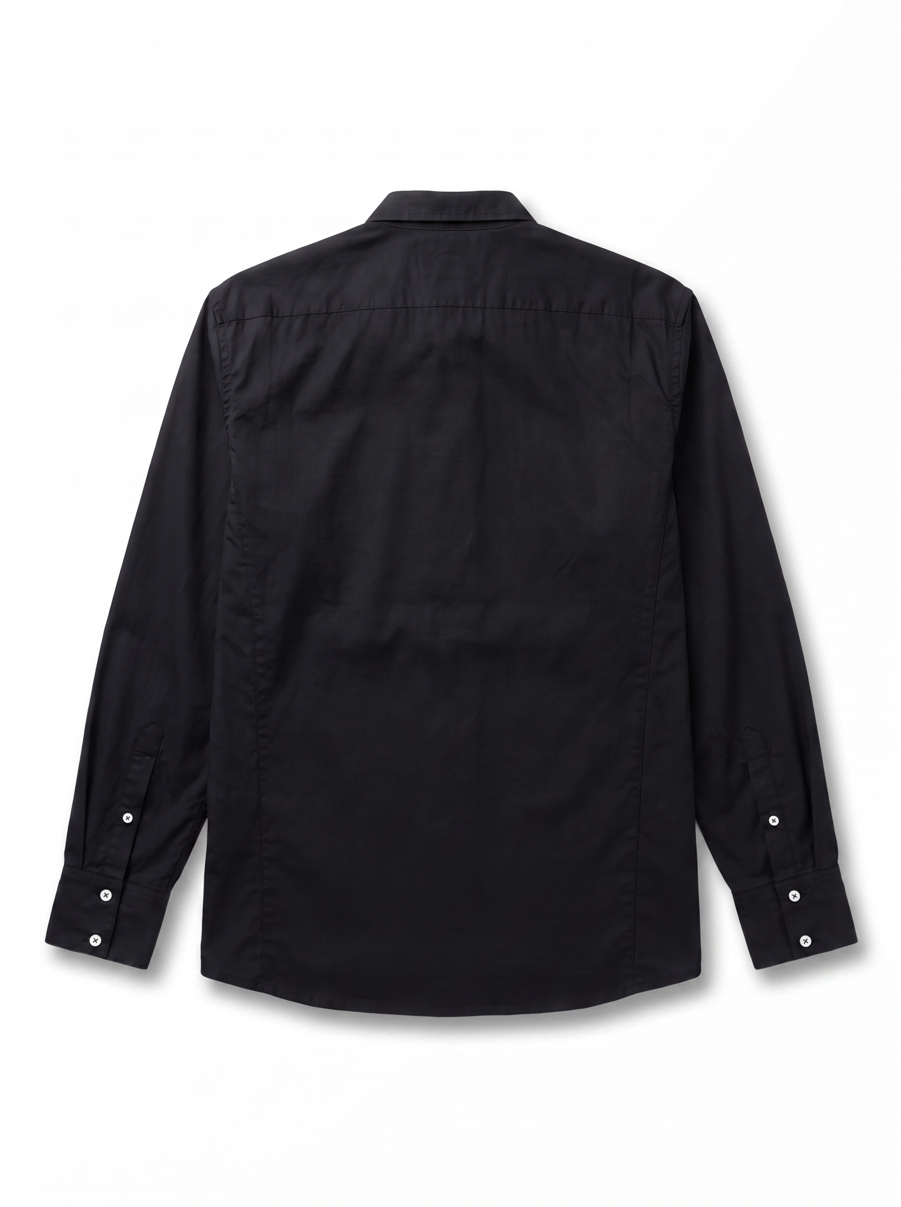 Stretch Cotton Button-up Shirt in black - DESU clothing