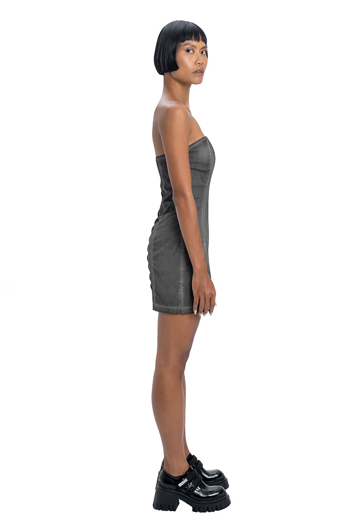 Cross back dress in grey - DESU clothing