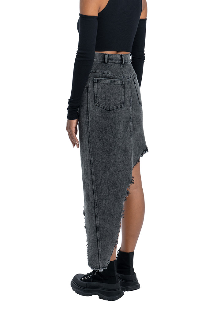 Jeans asymmetric skirt