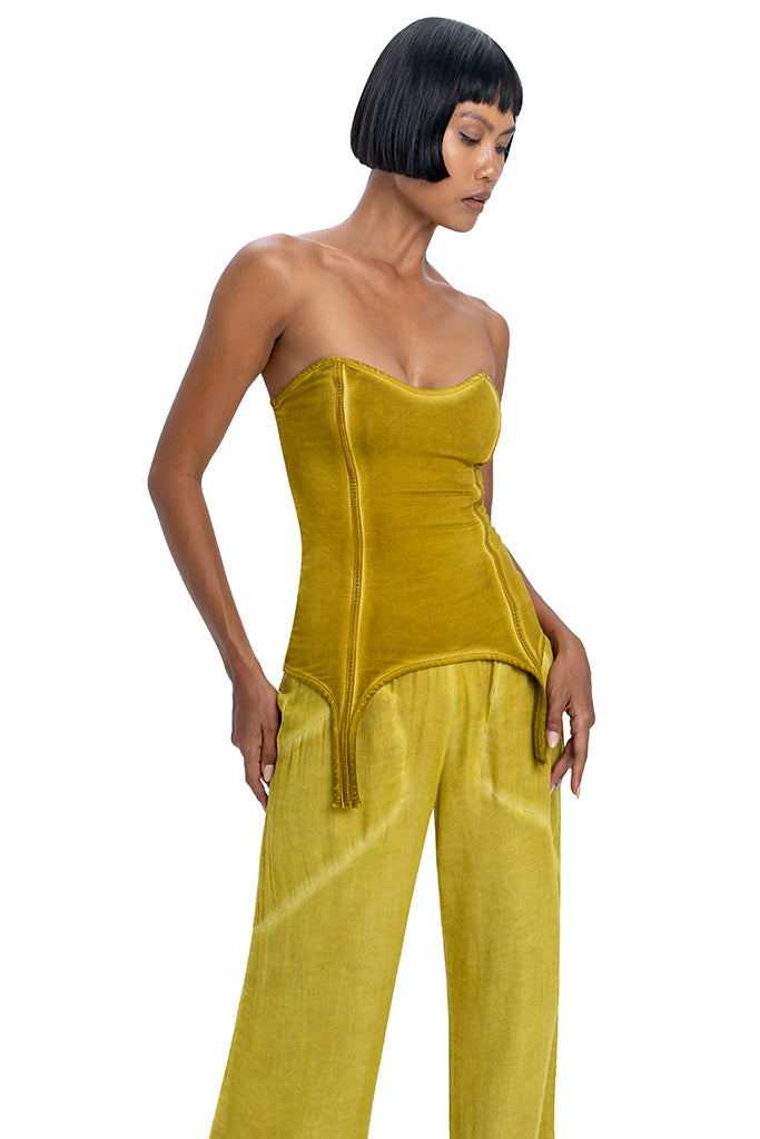 Lycra corset in yellow - DESU clothing