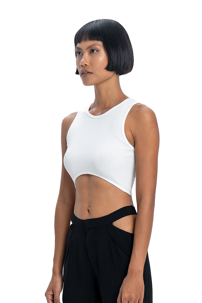 Wave top in white - DESU clothing