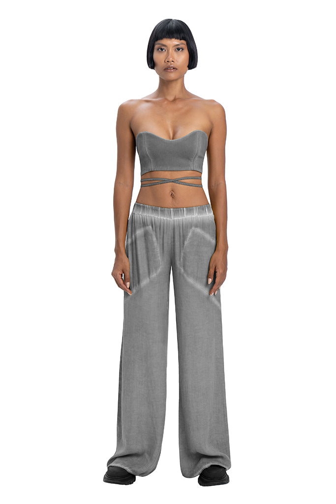 Wide women pants grey - DESU clothing