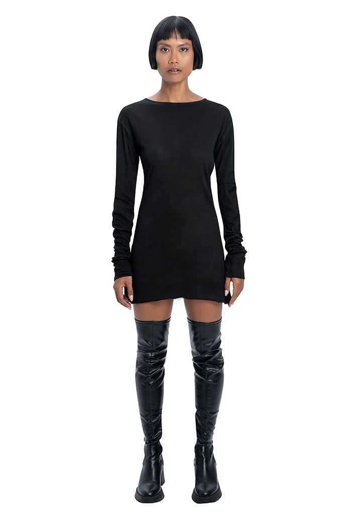 Long sleeve dress in black - DESU clothing