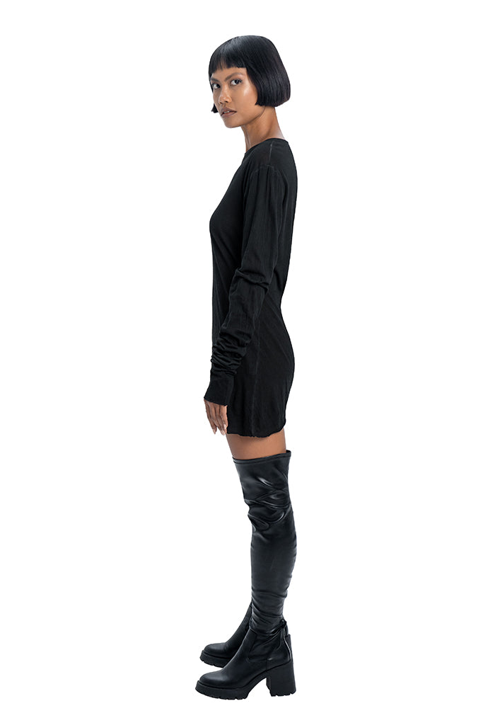 Long sleeve dress in black - DESU clothing